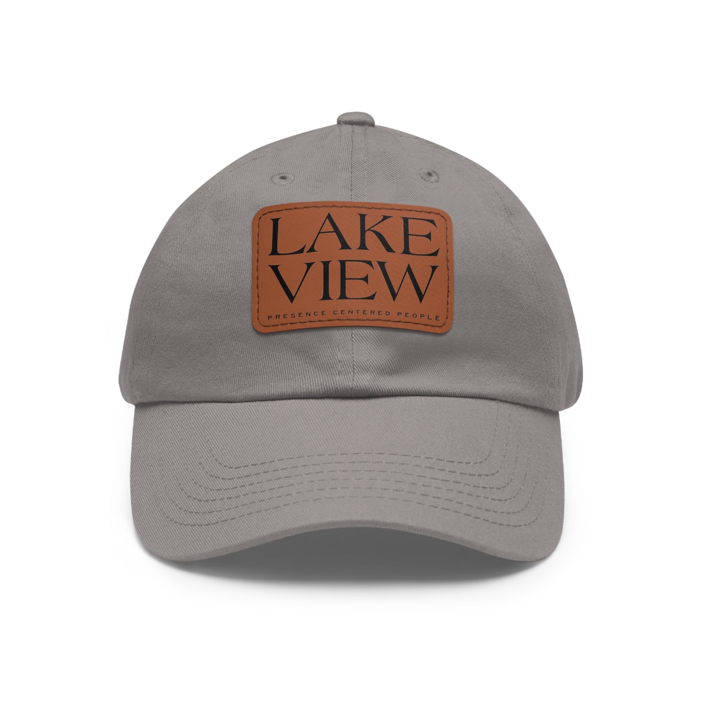 Lakeview Leather Patch Dad Hat, Casual Cotton Cap for Outdoors, Summer Style, Gift for Dad, Unisex Hat for All Occasions
