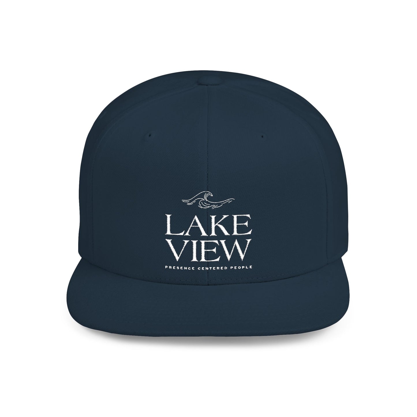 Lakeview Flat Bill Snapback Hat - Trendy Outdoor Cap for Adventure Lovers, Casual Wear, Lake Days, Gift for Nature Enthusiasts