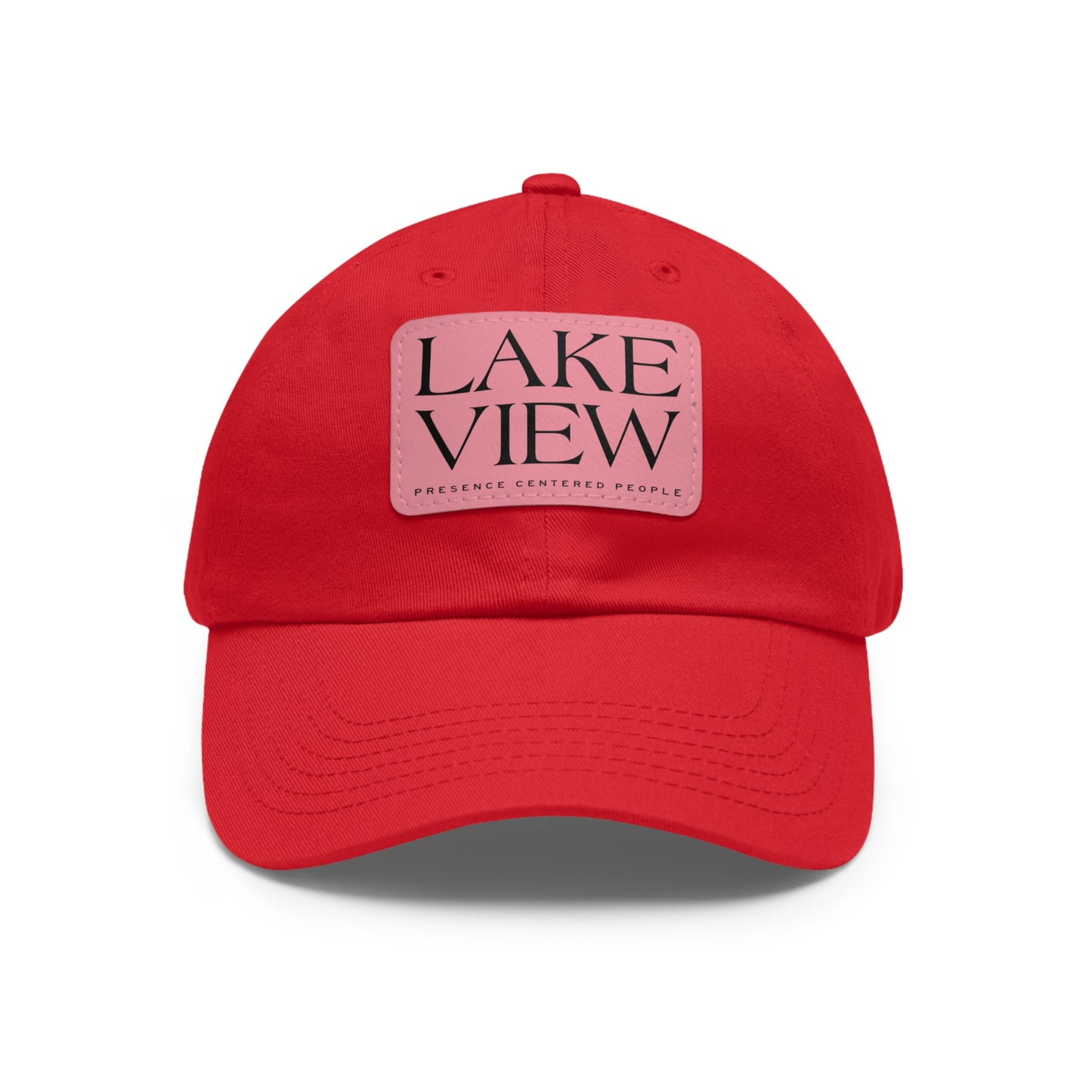 Lakeview Leather Patch Dad Hat, Casual Cotton Cap for Outdoors, Summer Style, Gift for Dad, Unisex Hat for All Occasions