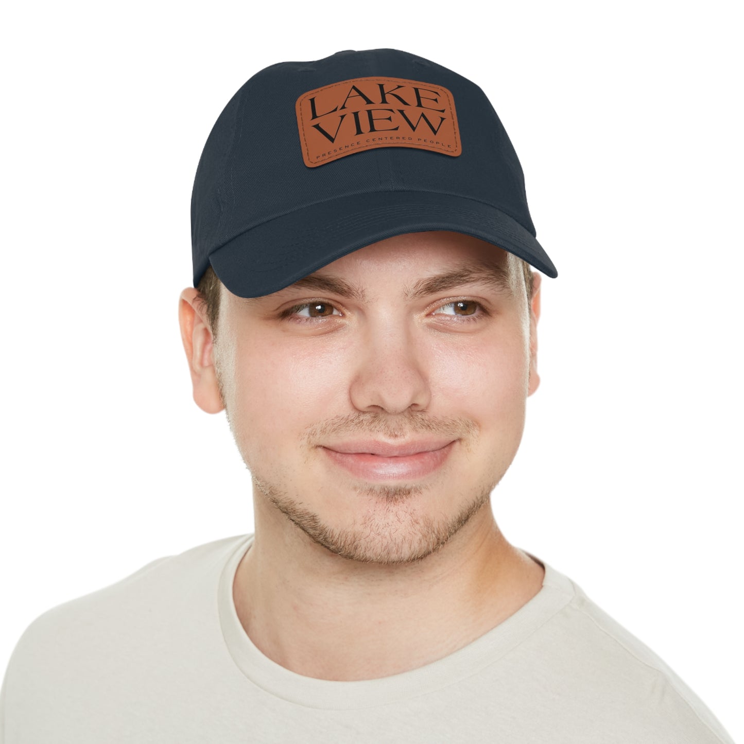 Lakeview Leather Patch Dad Hat, Casual Cotton Cap for Outdoors, Summer Style, Gift for Dad, Unisex Hat for All Occasions