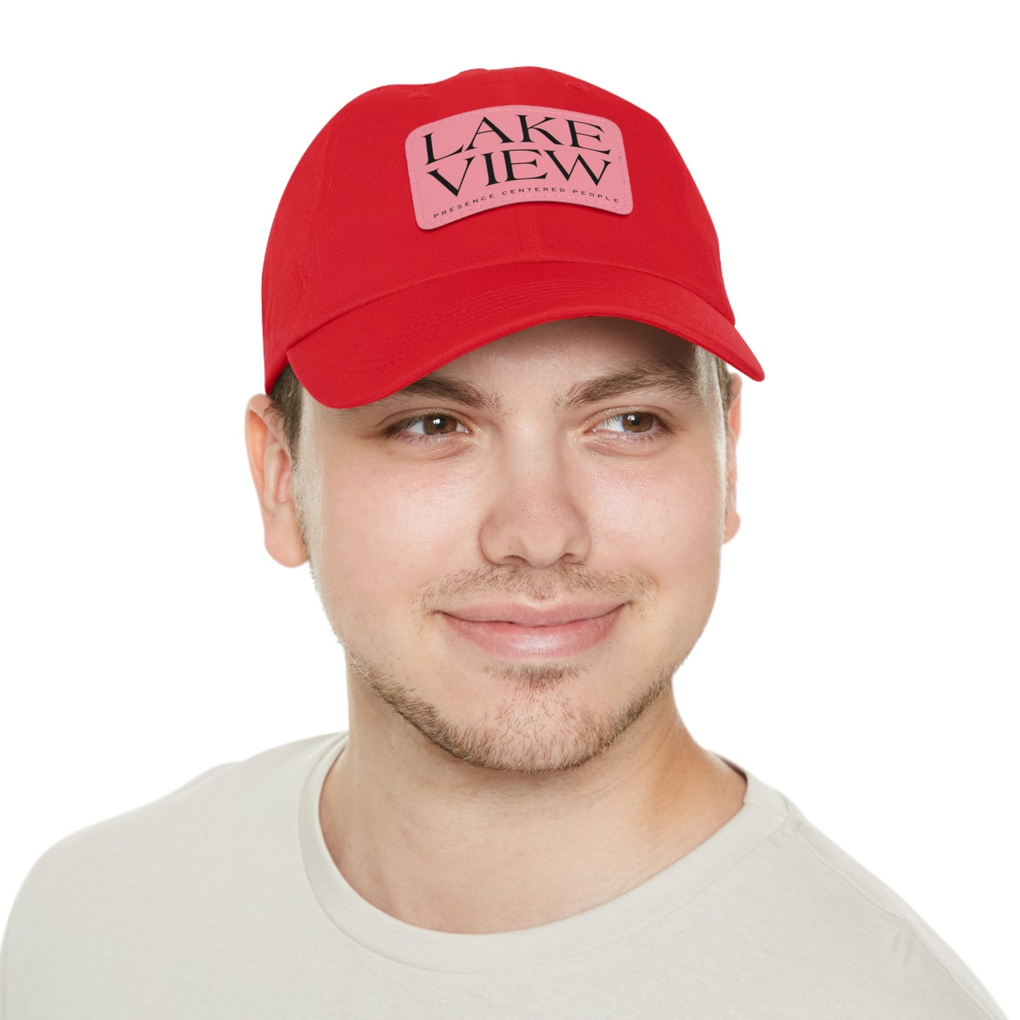 Lakeview Leather Patch Dad Hat, Casual Cotton Cap for Outdoors, Summer Style, Gift for Dad, Unisex Hat for All Occasions