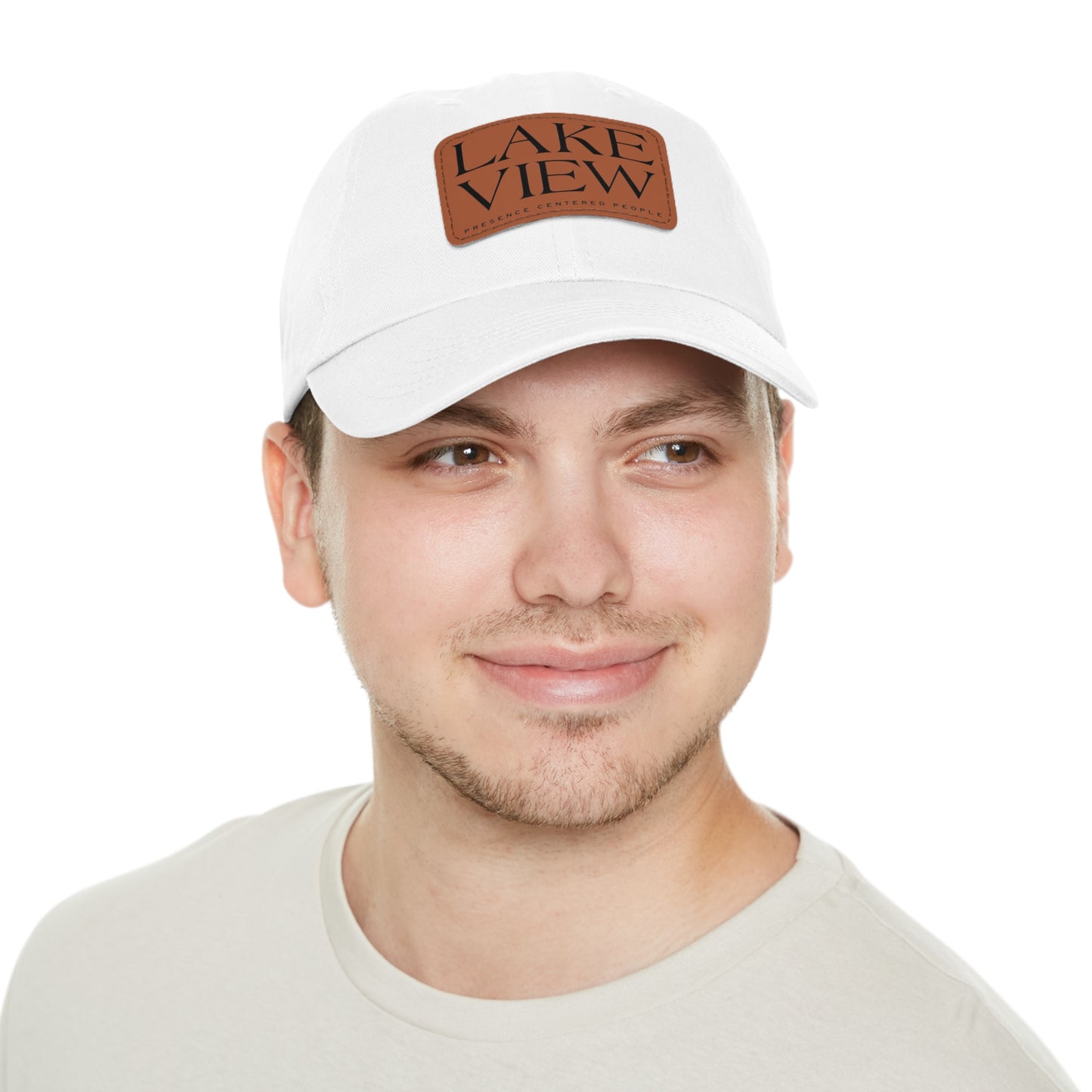 Lakeview Leather Patch Dad Hat, Casual Cotton Cap for Outdoors, Summer Style, Gift for Dad, Unisex Hat for All Occasions