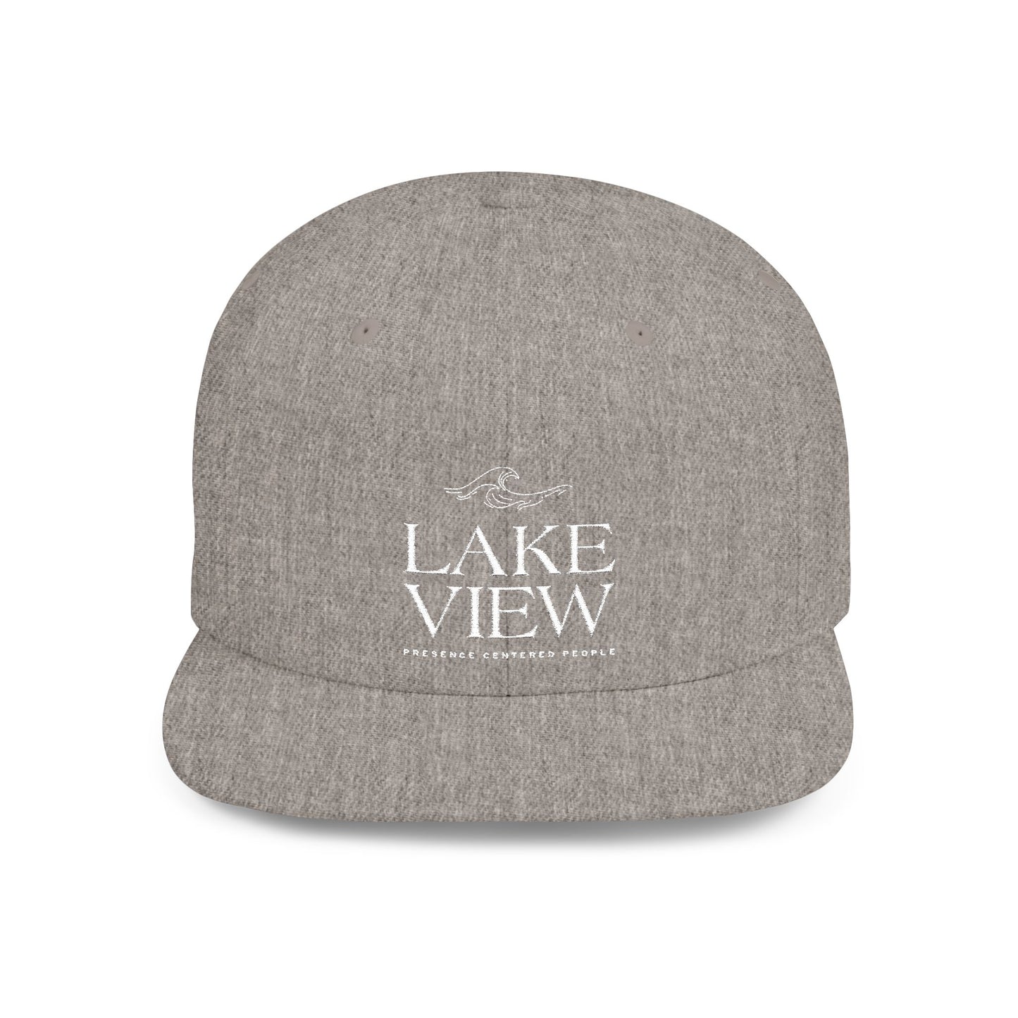 Lakeview Flat Bill Snapback Hat - Trendy Outdoor Cap for Adventure Lovers, Casual Wear, Lake Days, Gift for Nature Enthusiasts