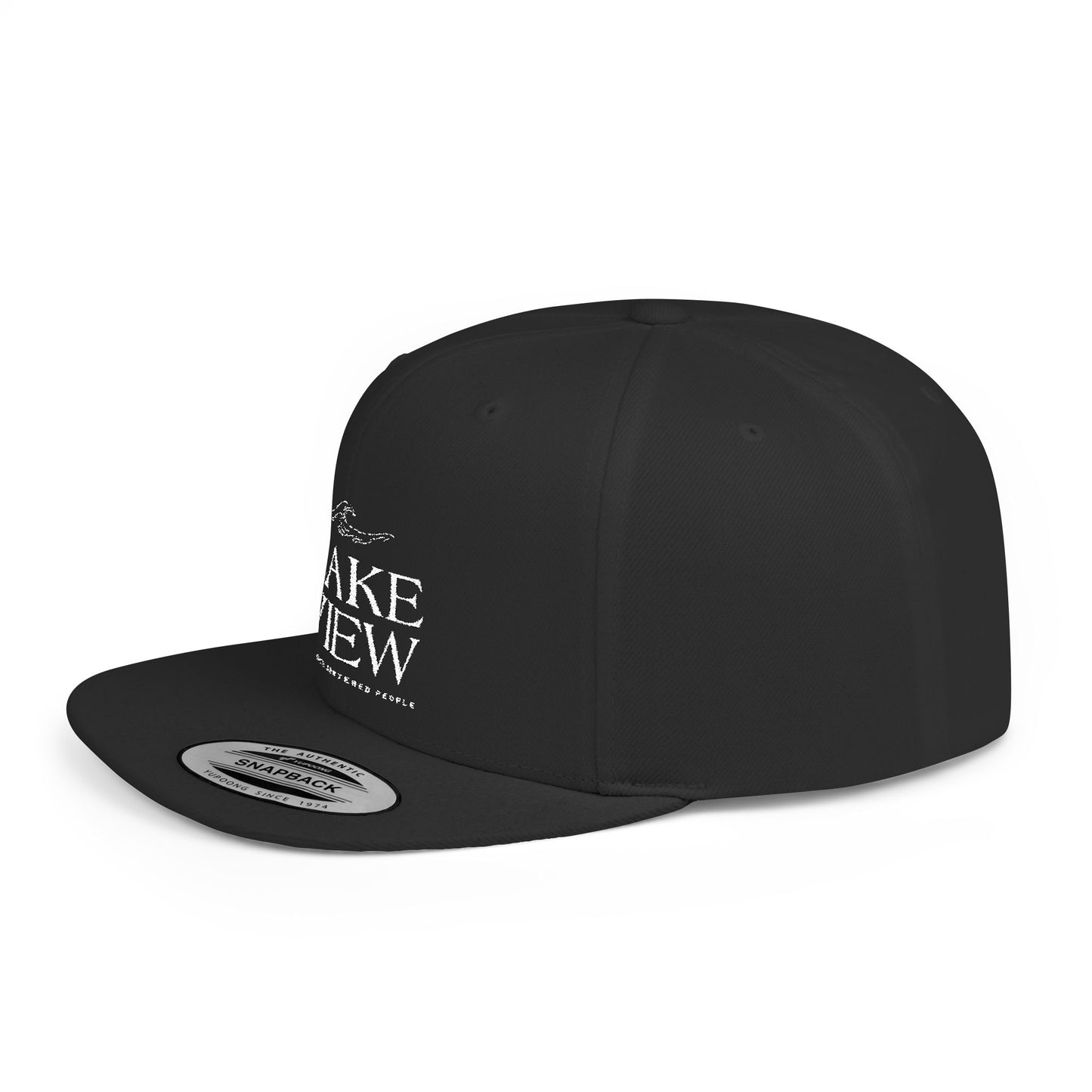 Lakeview Flat Bill Snapback Hat - Trendy Outdoor Cap for Adventure Lovers, Casual Wear, Lake Days, Gift for Nature Enthusiasts
