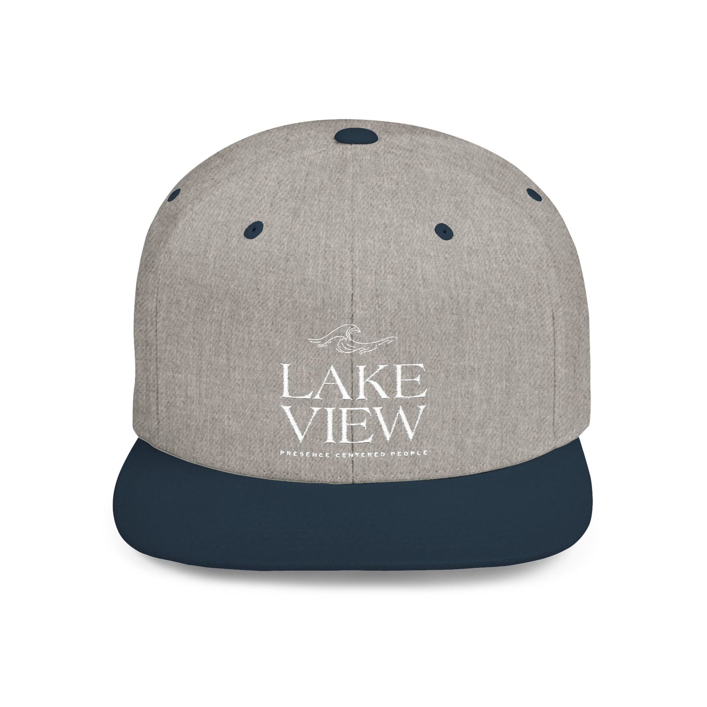 Lakeview Flat Bill Snapback Hat - Trendy Outdoor Cap for Adventure Lovers, Casual Wear, Lake Days, Gift for Nature Enthusiasts