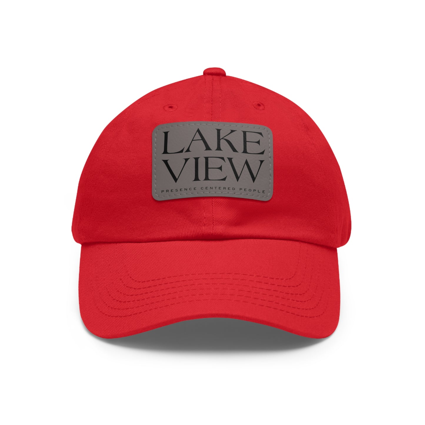 Lakeview Leather Patch Dad Hat, Casual Cotton Cap for Outdoors, Summer Style, Gift for Dad, Unisex Hat for All Occasions
