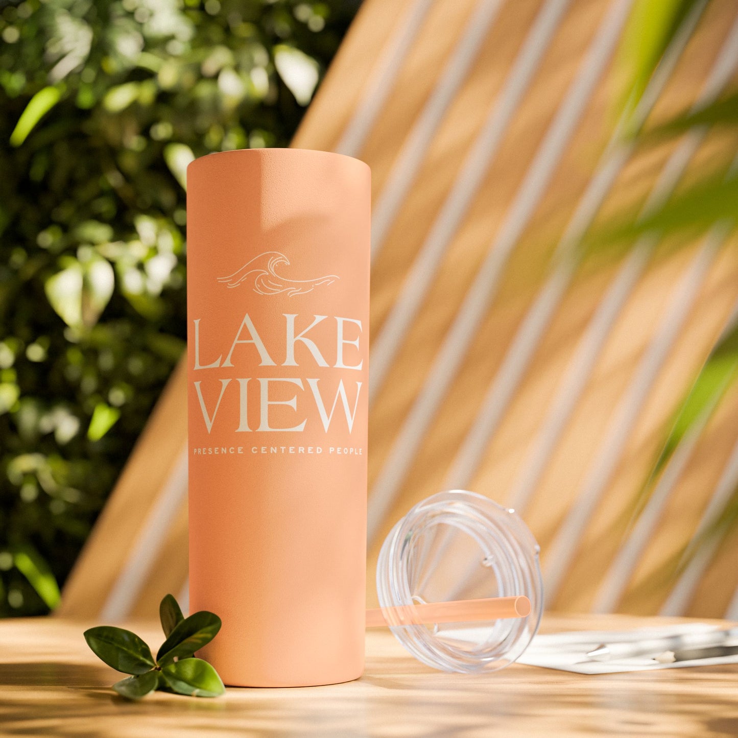 Lakeview Skinny Tumbler with Straw, 20oz | Perfect Gift for Nature Lovers, Travel Mug, Insulated Drinkware, Summer Fun, Lake House Decor