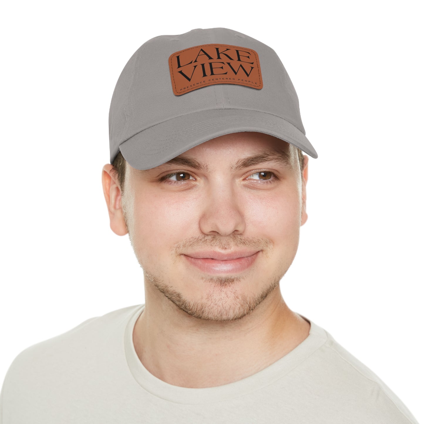 Lakeview Leather Patch Dad Hat, Casual Cotton Cap for Outdoors, Summer Style, Gift for Dad, Unisex Hat for All Occasions