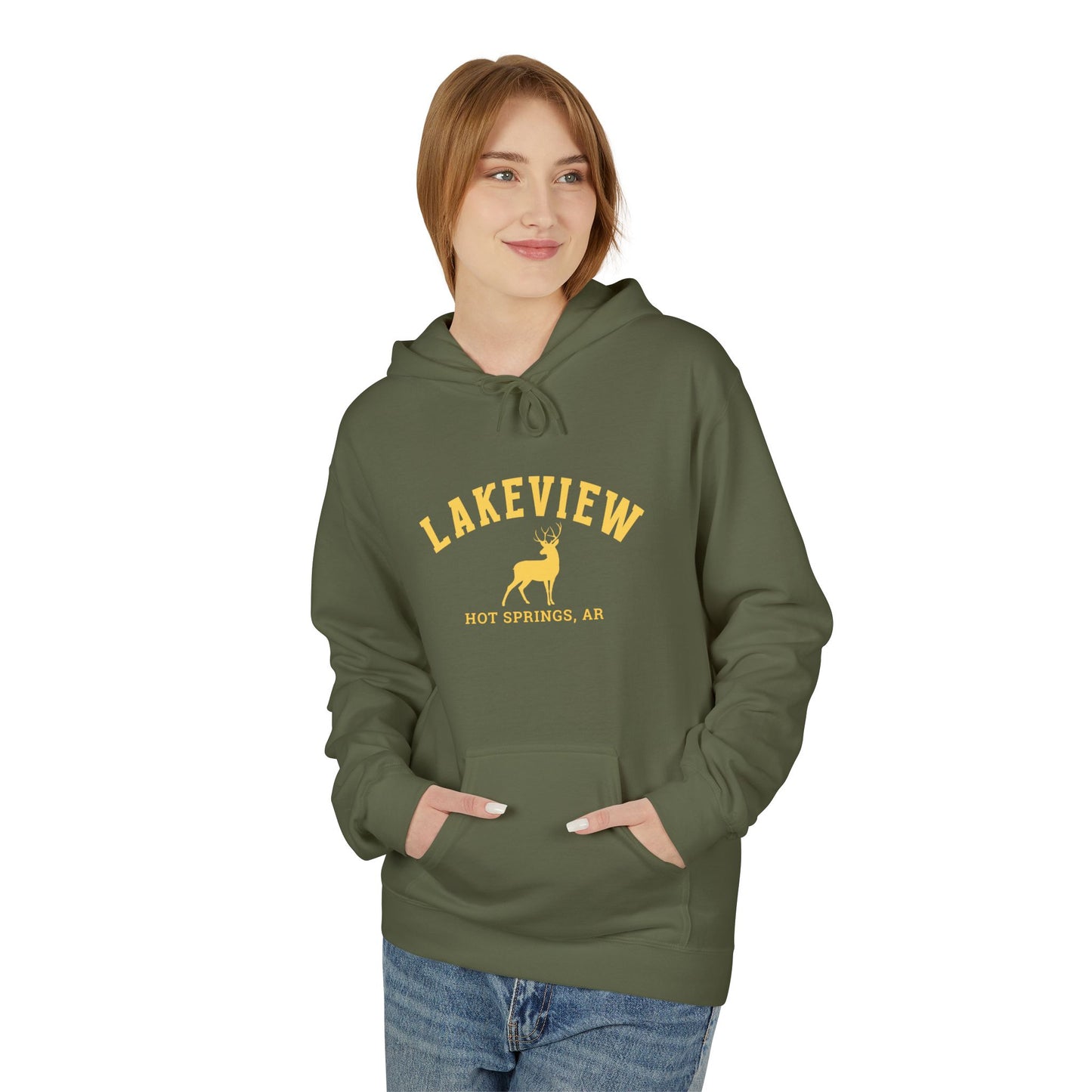 Lakeview Cozy Fleece Hoodie - Perfect for Fall, Travel, Wearable Gift, Outdoor Adventures, Comfortable Style