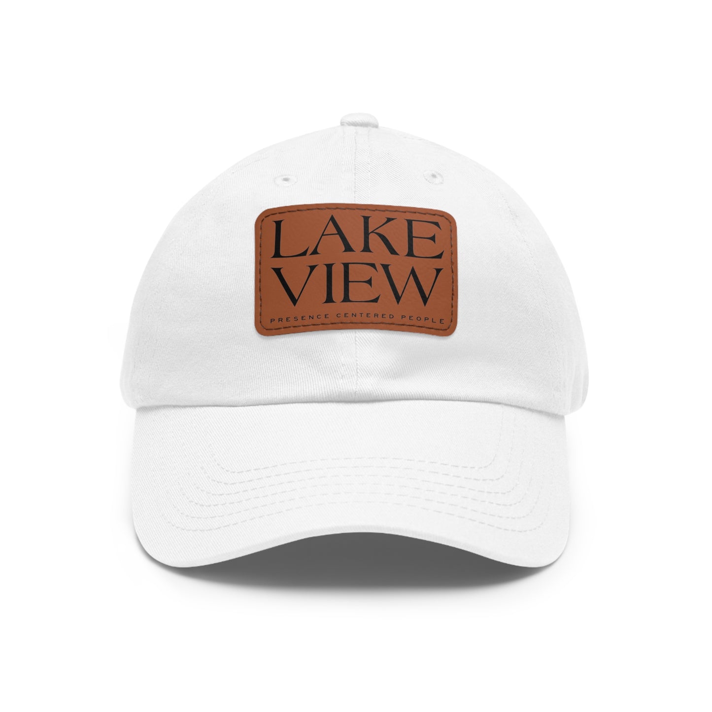 Lakeview Leather Patch Dad Hat, Casual Cotton Cap for Outdoors, Summer Style, Gift for Dad, Unisex Hat for All Occasions