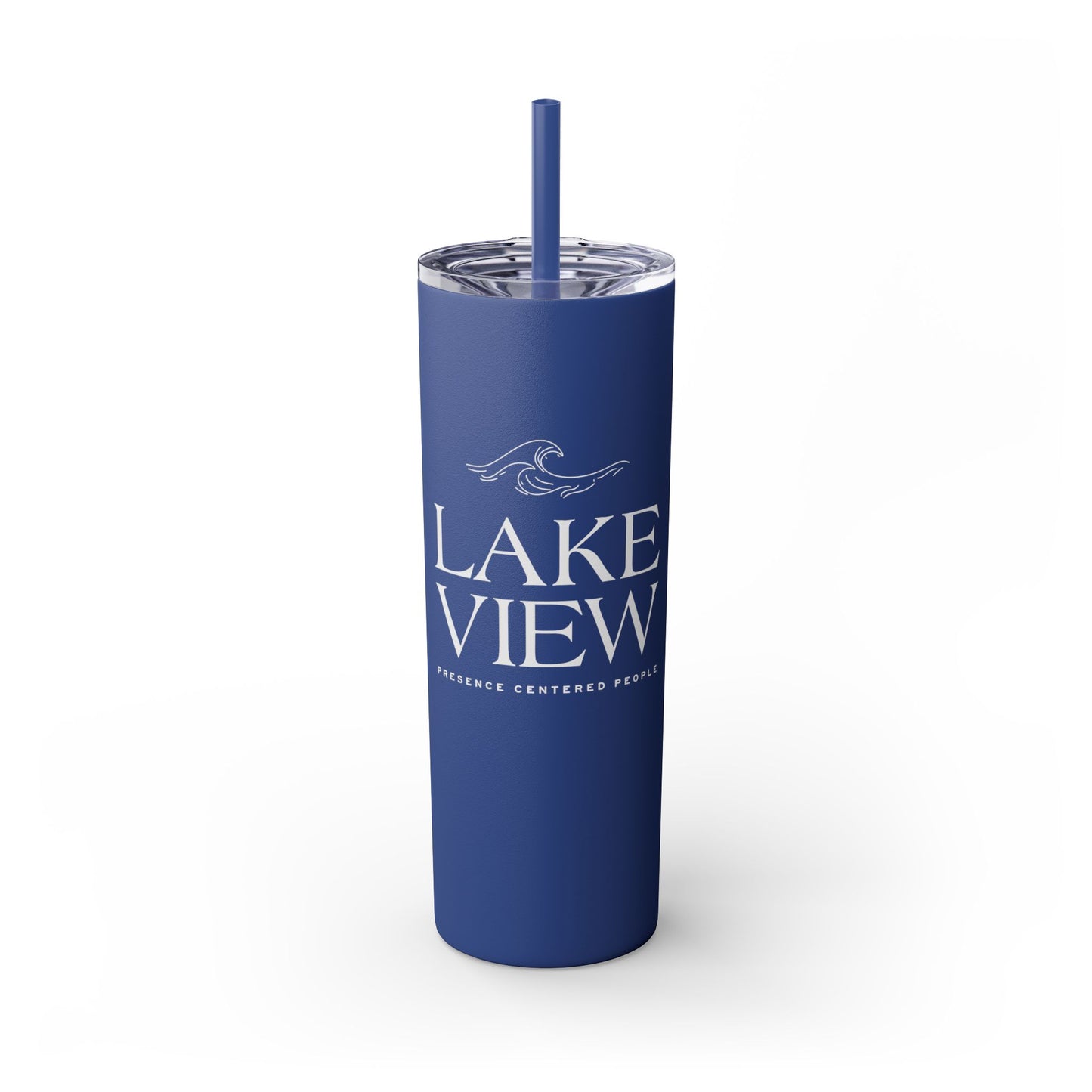 Lakeview Skinny Tumbler with Straw, 20oz | Perfect Gift for Nature Lovers, Travel Mug, Insulated Drinkware, Summer Fun, Lake House Decor