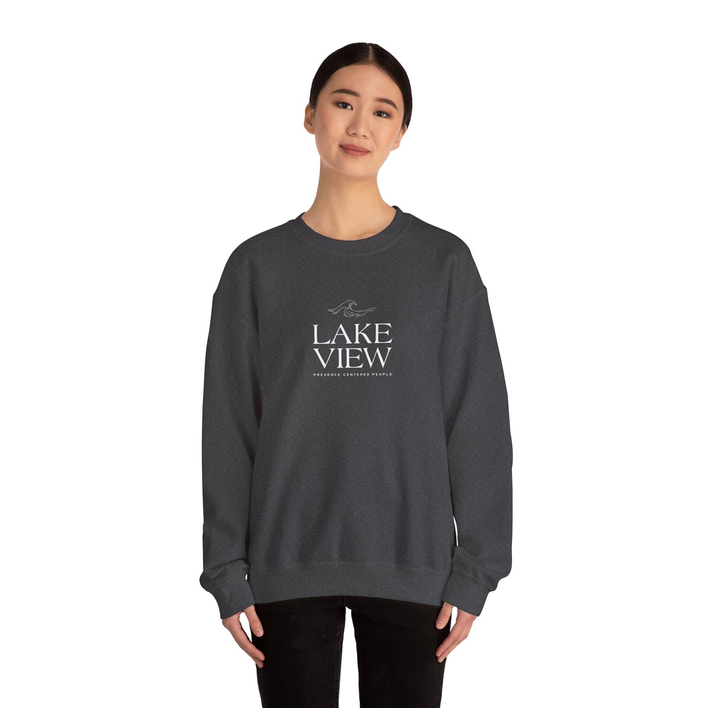 Lakeview Heavy Blend Sweatshirt, Cozy Crewneck, Casual Apparel, Gift for Nature Lovers, Perfect for Relaxation