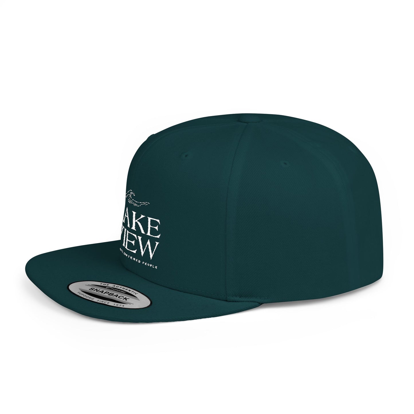 Lakeview Flat Bill Snapback Hat - Trendy Outdoor Cap for Adventure Lovers, Casual Wear, Lake Days, Gift for Nature Enthusiasts