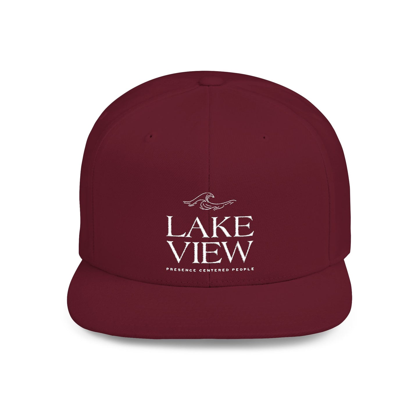 Lakeview Flat Bill Snapback Hat - Trendy Outdoor Cap for Adventure Lovers, Casual Wear, Lake Days, Gift for Nature Enthusiasts