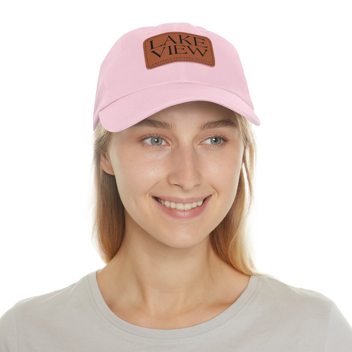 Lakeview Leather Patch Dad Hat, Casual Cotton Cap for Outdoors, Summer Style, Gift for Dad, Unisex Hat for All Occasions