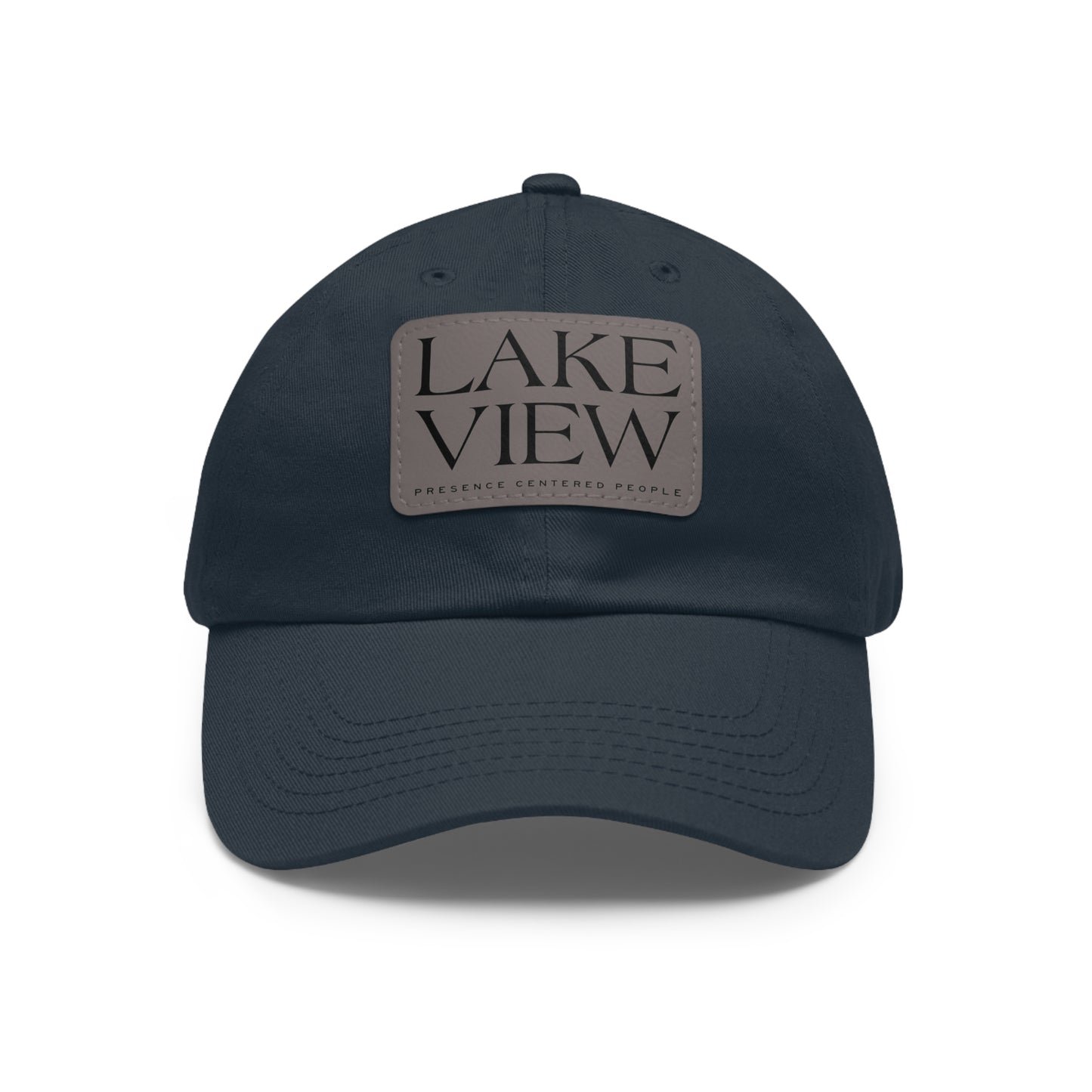 Lakeview Leather Patch Dad Hat, Casual Cotton Cap for Outdoors, Summer Style, Gift for Dad, Unisex Hat for All Occasions