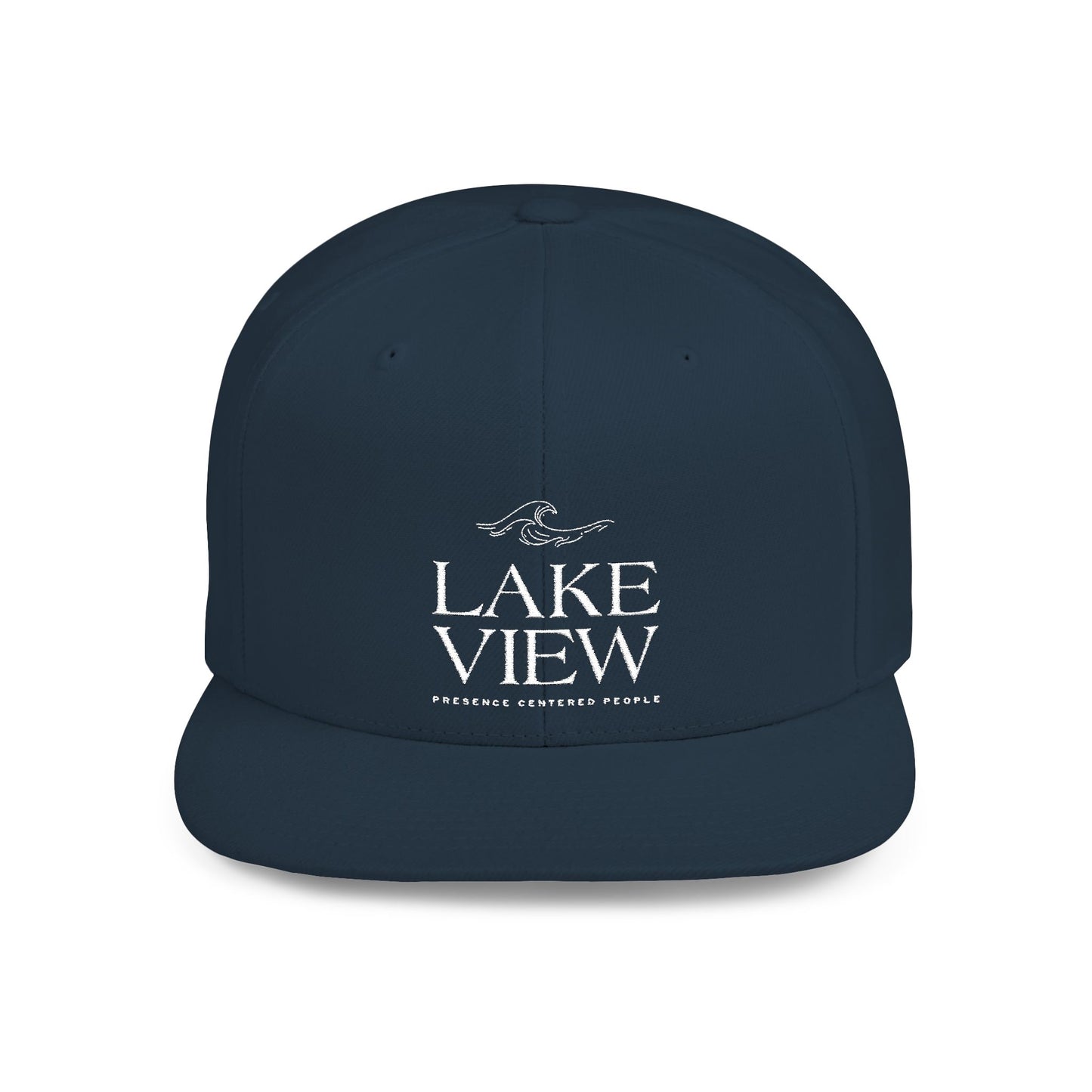 Lakeview Flat Bill Snapback Hat - Trendy Outdoor Cap for Adventure Lovers, Casual Wear, Lake Days, Gift for Nature Enthusiasts