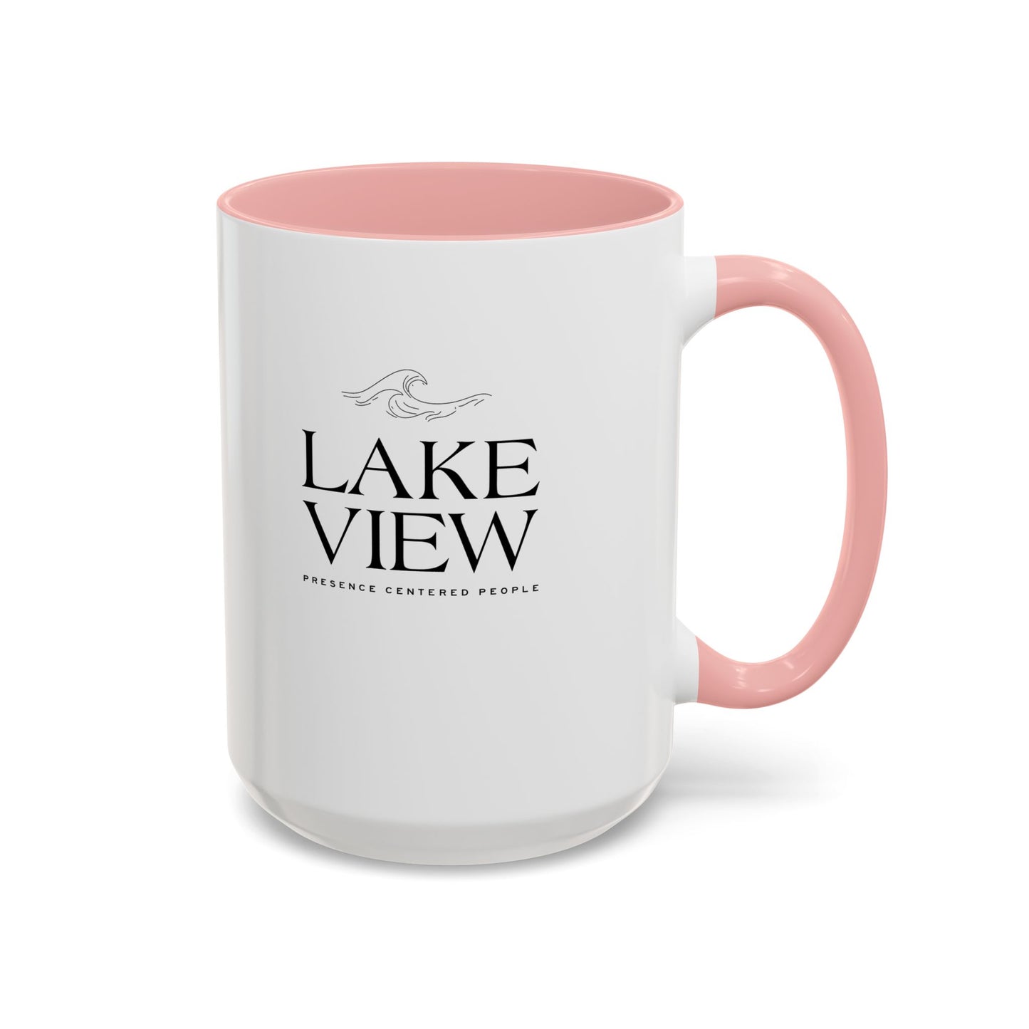 Lakeview Coffee Mug, Personalized Gift, Black Accent Mug, Home Decor, Coffee Lover Gift, Inspirational Kitchenware