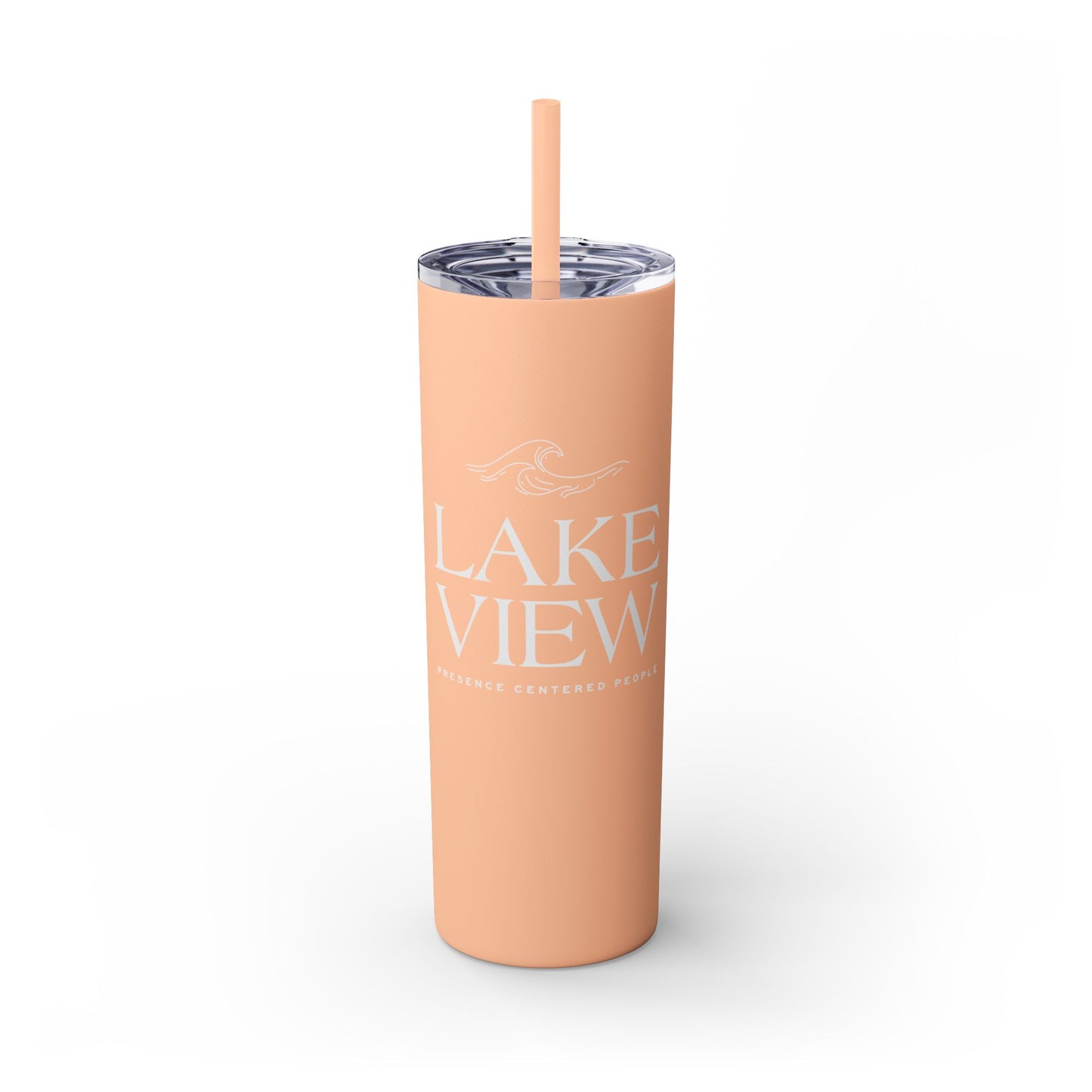Lakeview Skinny Tumbler with Straw, 20oz | Perfect Gift for Nature Lovers, Travel Mug, Insulated Drinkware, Summer Fun, Lake House Decor