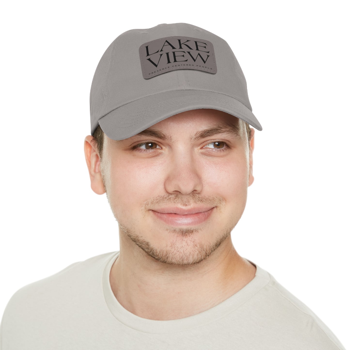 Lakeview Leather Patch Dad Hat, Casual Cotton Cap for Outdoors, Summer Style, Gift for Dad, Unisex Hat for All Occasions