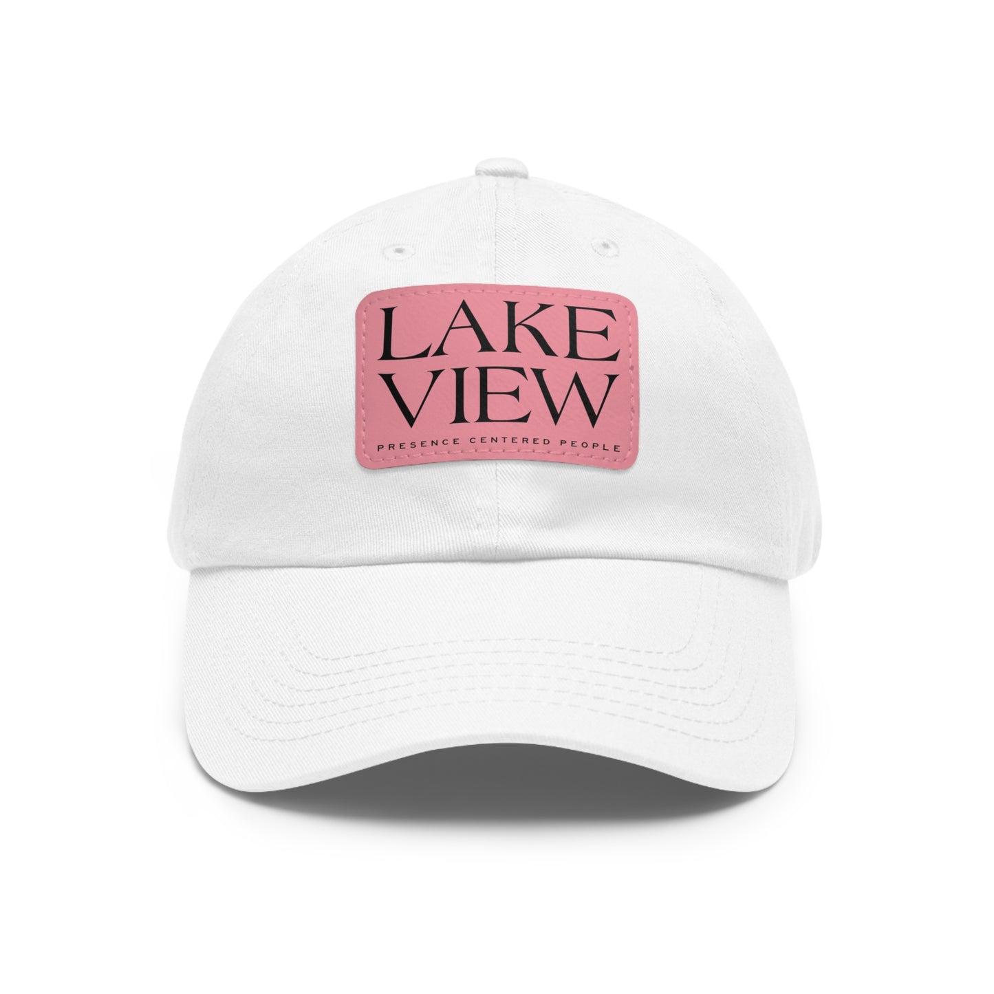 Lakeview Leather Patch Dad Hat, Casual Cotton Cap for Outdoors, Summer Style, Gift for Dad, Unisex Hat for All Occasions