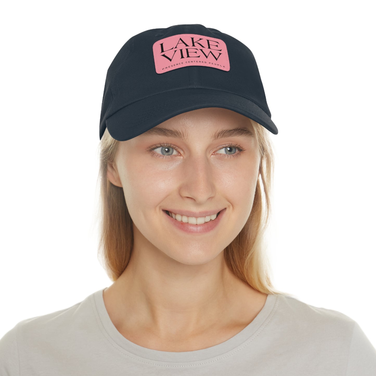 Lakeview Leather Patch Dad Hat, Casual Cotton Cap for Outdoors, Summer Style, Gift for Dad, Unisex Hat for All Occasions