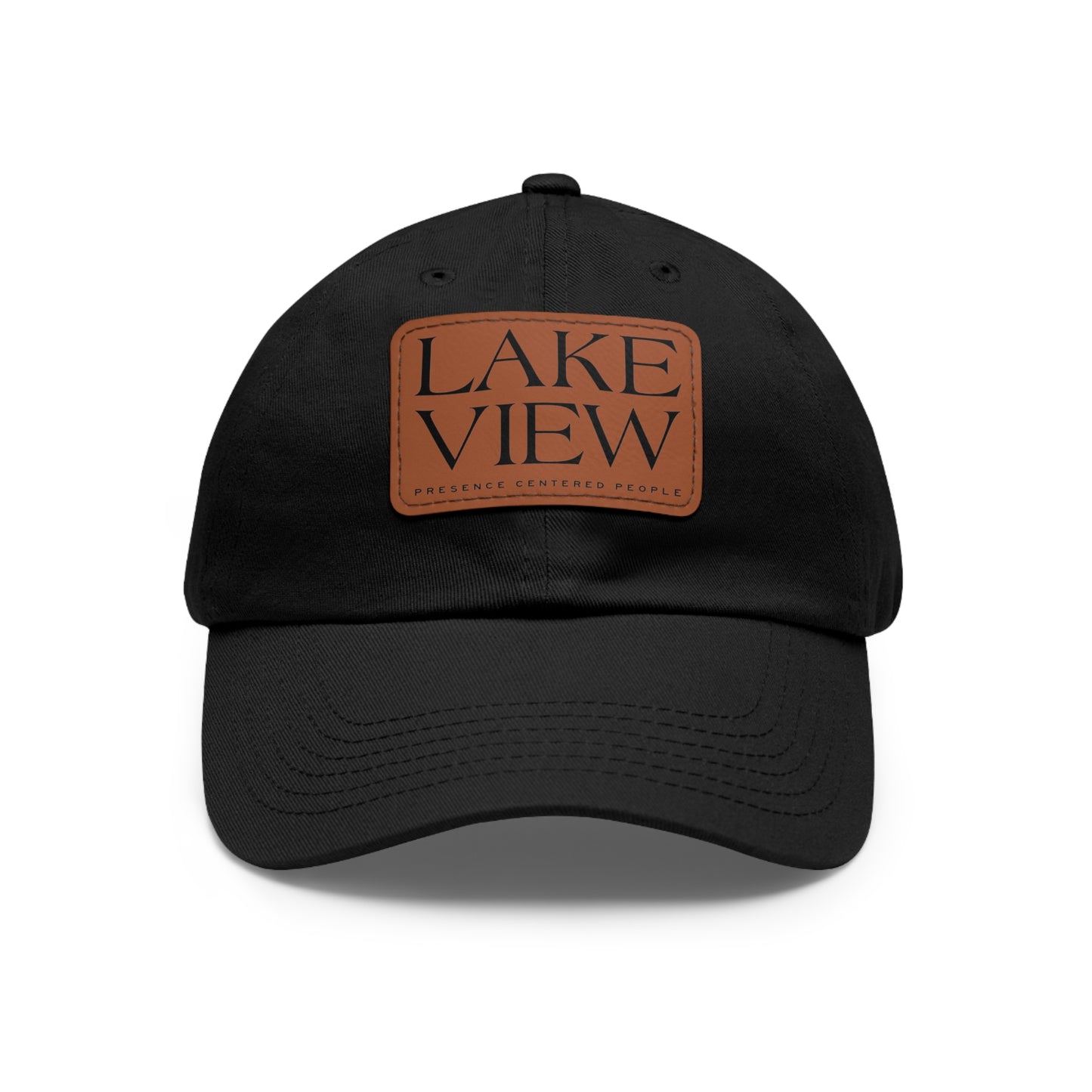 Lakeview Leather Patch Dad Hat, Casual Cotton Cap for Outdoors, Summer Style, Gift for Dad, Unisex Hat for All Occasions