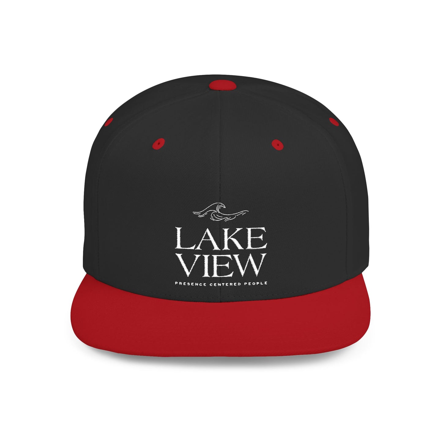 Lakeview Flat Bill Snapback Hat - Trendy Outdoor Cap for Adventure Lovers, Casual Wear, Lake Days, Gift for Nature Enthusiasts