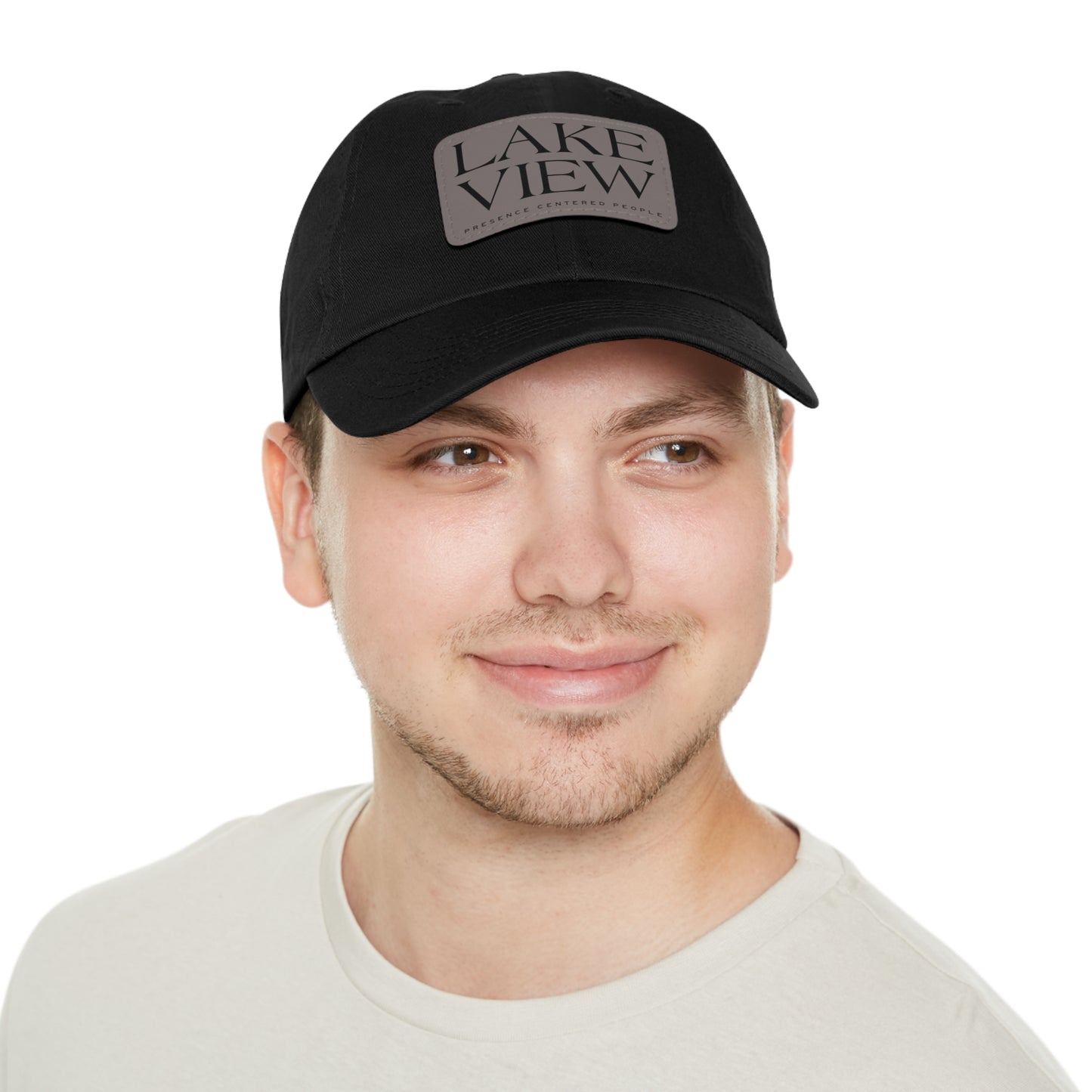 Lakeview Leather Patch Dad Hat, Casual Cotton Cap for Outdoors, Summer Style, Gift for Dad, Unisex Hat for All Occasions