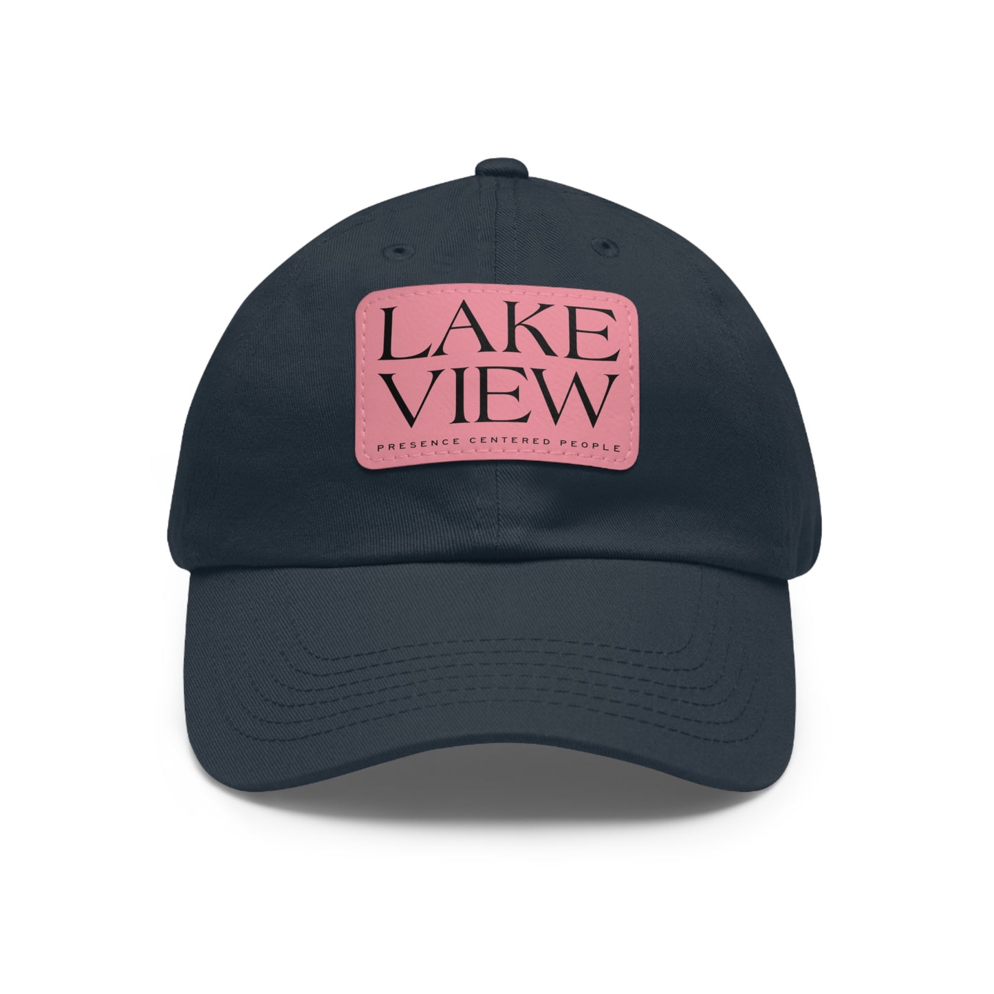 Lakeview Leather Patch Dad Hat, Casual Cotton Cap for Outdoors, Summer Style, Gift for Dad, Unisex Hat for All Occasions
