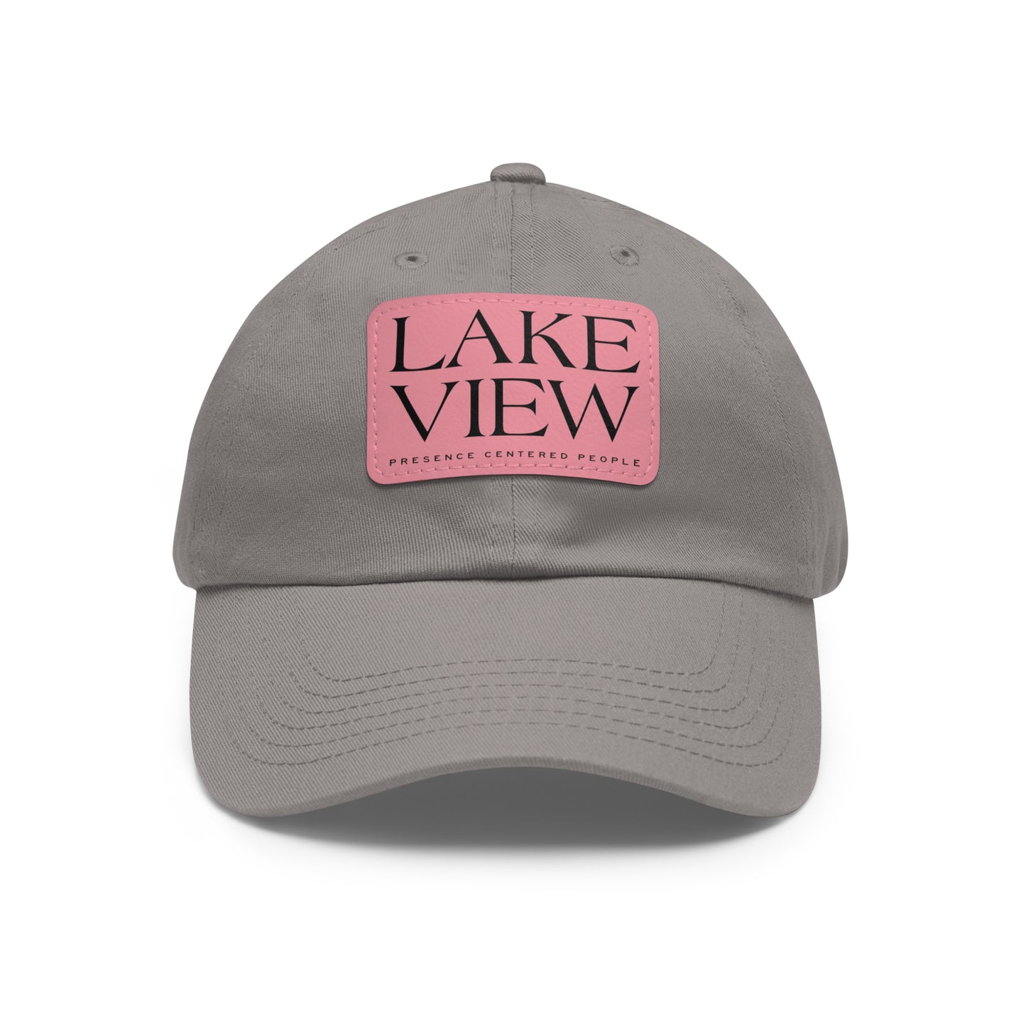 Lakeview Leather Patch Dad Hat, Casual Cotton Cap for Outdoors, Summer Style, Gift for Dad, Unisex Hat for All Occasions