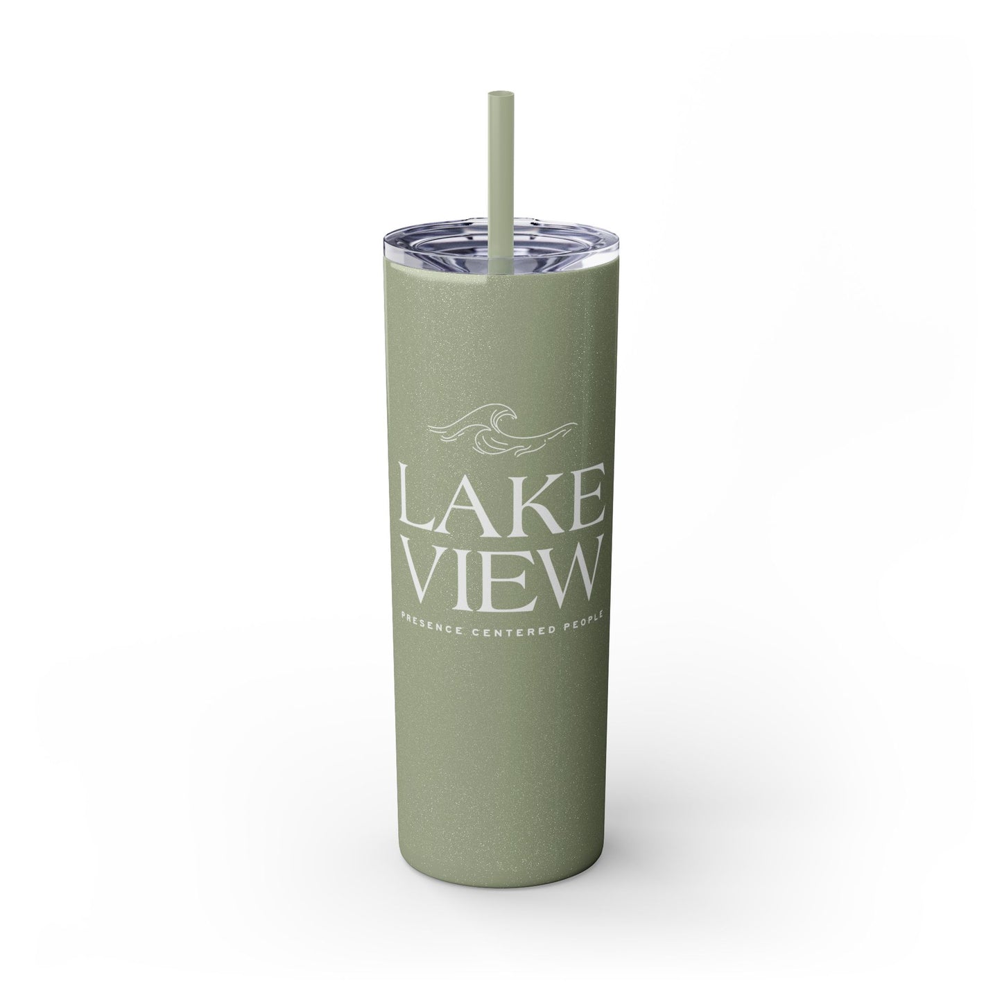 Lakeview Skinny Tumbler with Straw, 20oz | Perfect Gift for Nature Lovers, Travel Mug, Insulated Drinkware, Summer Fun, Lake House Decor