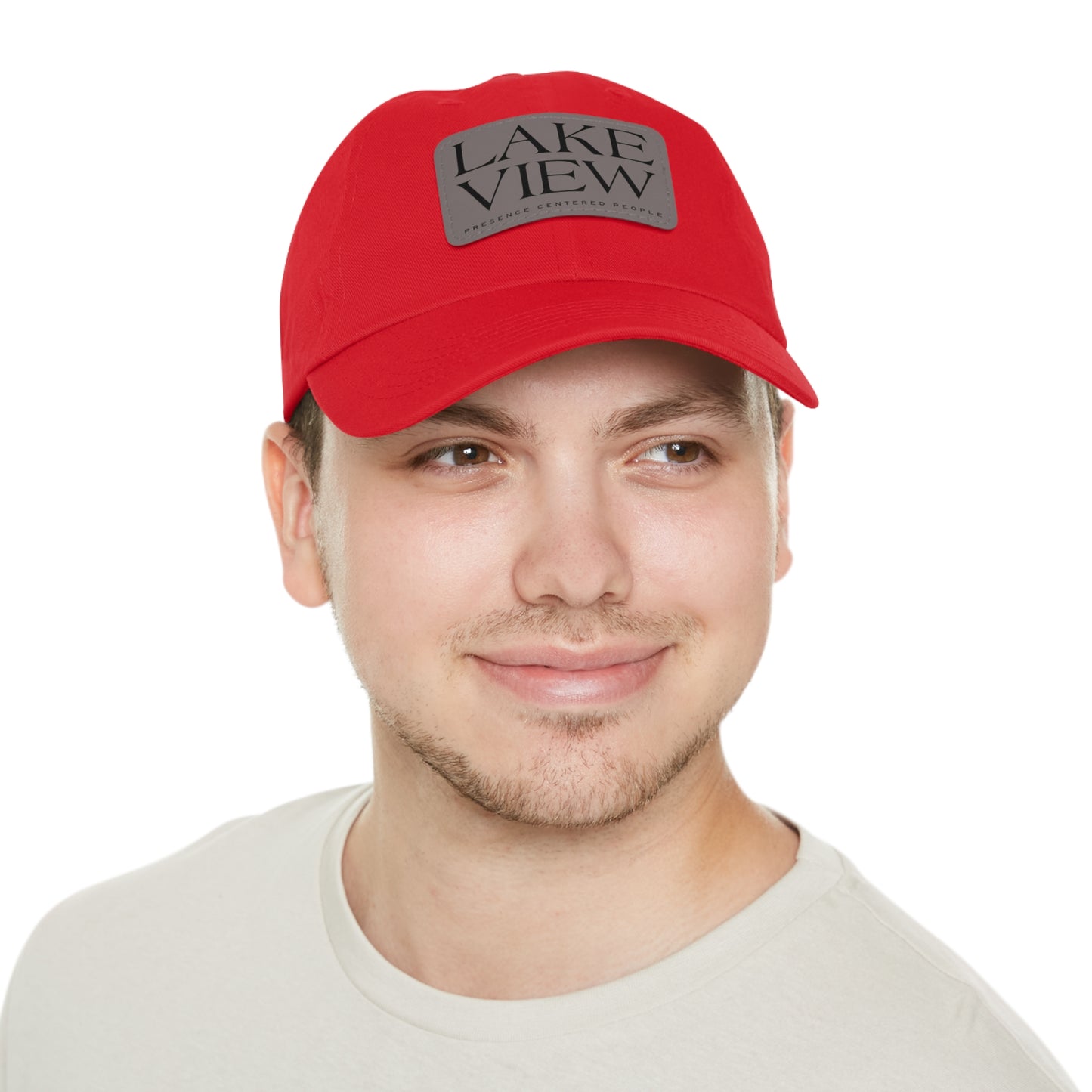 Lakeview Leather Patch Dad Hat, Casual Cotton Cap for Outdoors, Summer Style, Gift for Dad, Unisex Hat for All Occasions