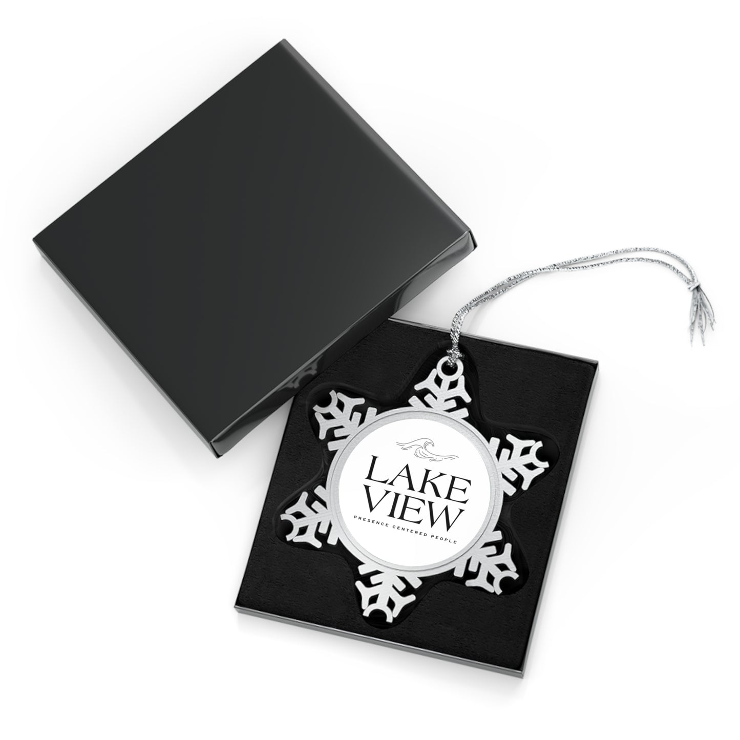 Pewter Snowflake Ornament - Holiday Decor, Christmas Tree Decoration, Personalized Gift, Winter Keepsake, Lake View Ornament