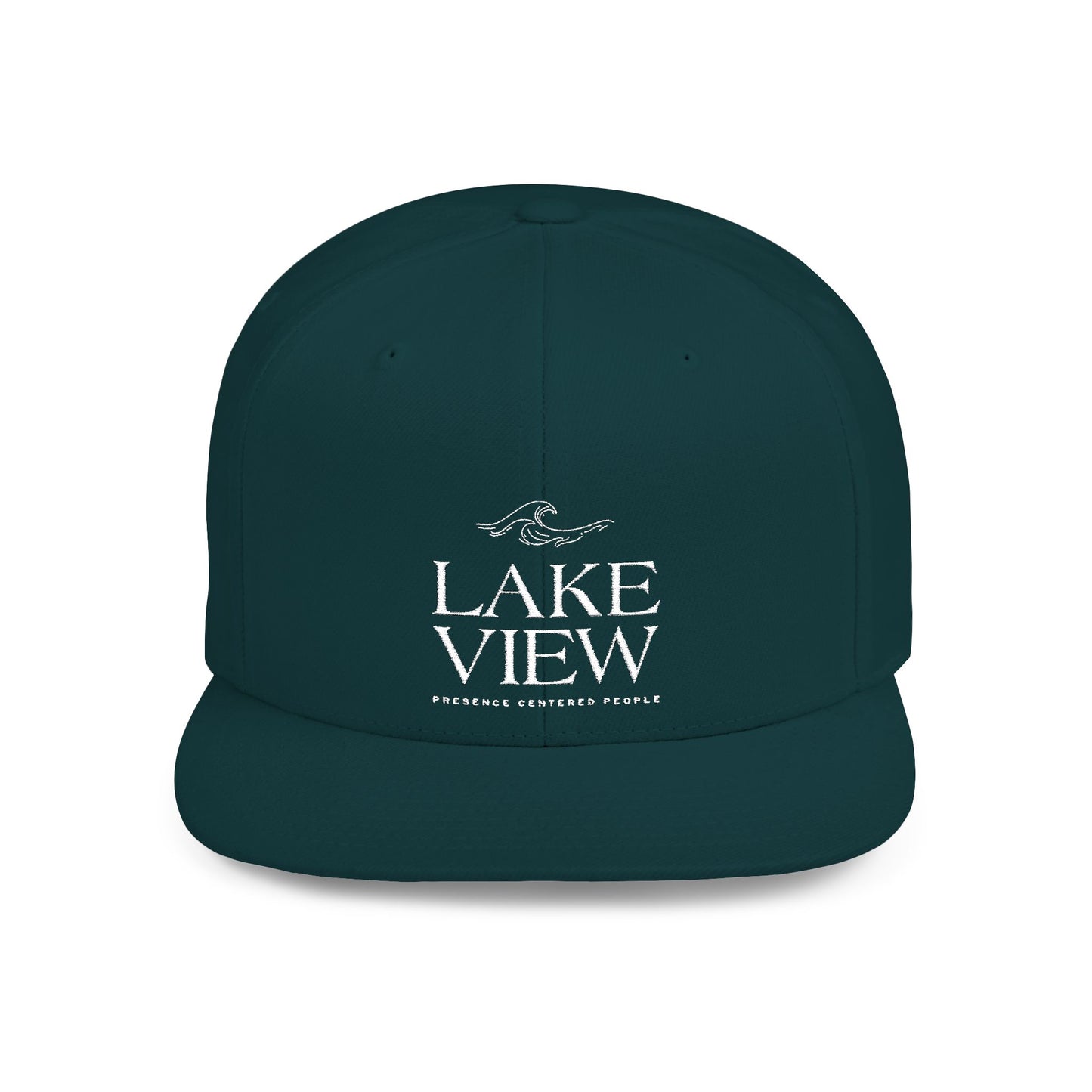 Lakeview Flat Bill Snapback Hat - Trendy Outdoor Cap for Adventure Lovers, Casual Wear, Lake Days, Gift for Nature Enthusiasts