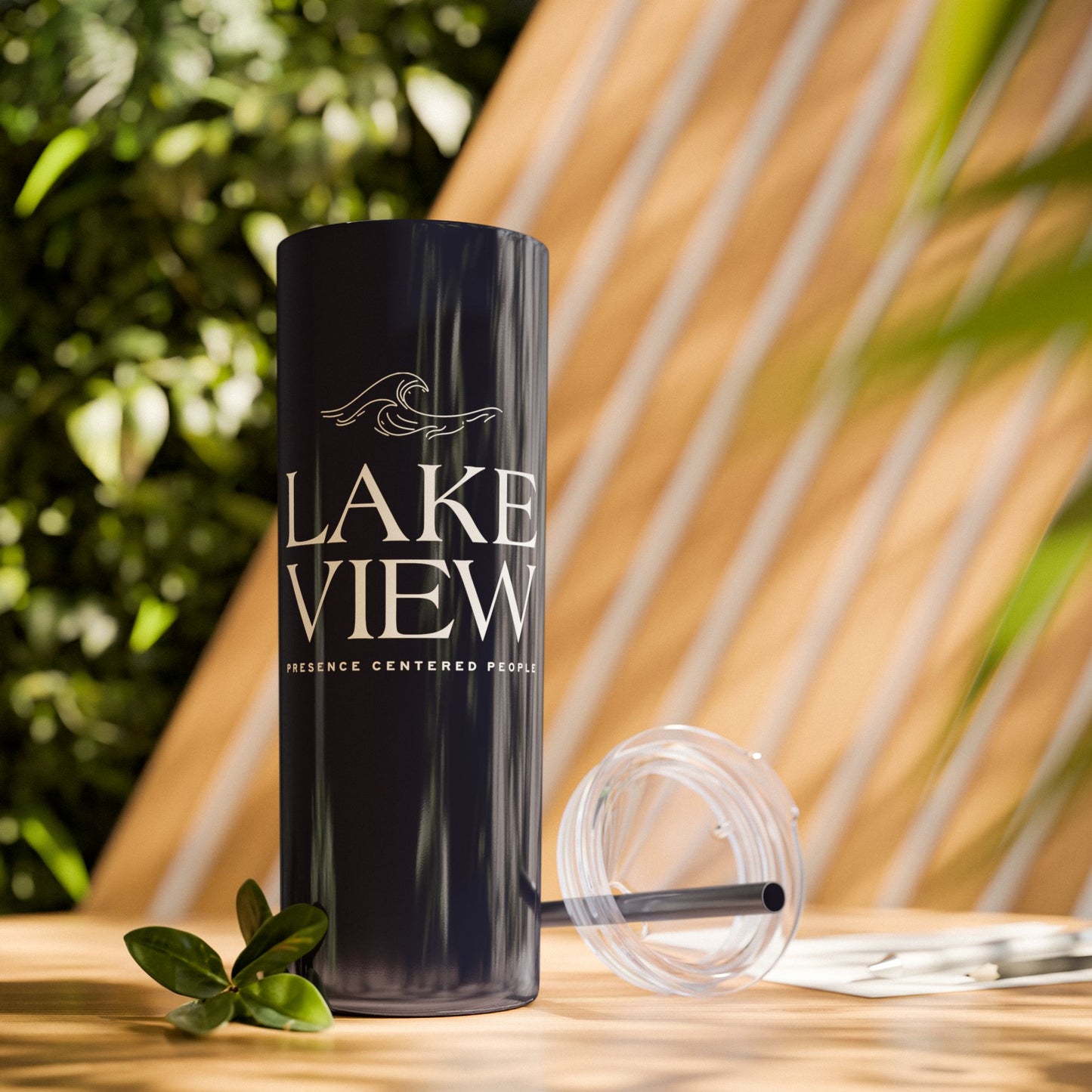 Lakeview Skinny Tumbler with Straw, 20oz | Perfect Gift for Nature Lovers, Travel Mug, Insulated Drinkware, Summer Fun, Lake House Decor