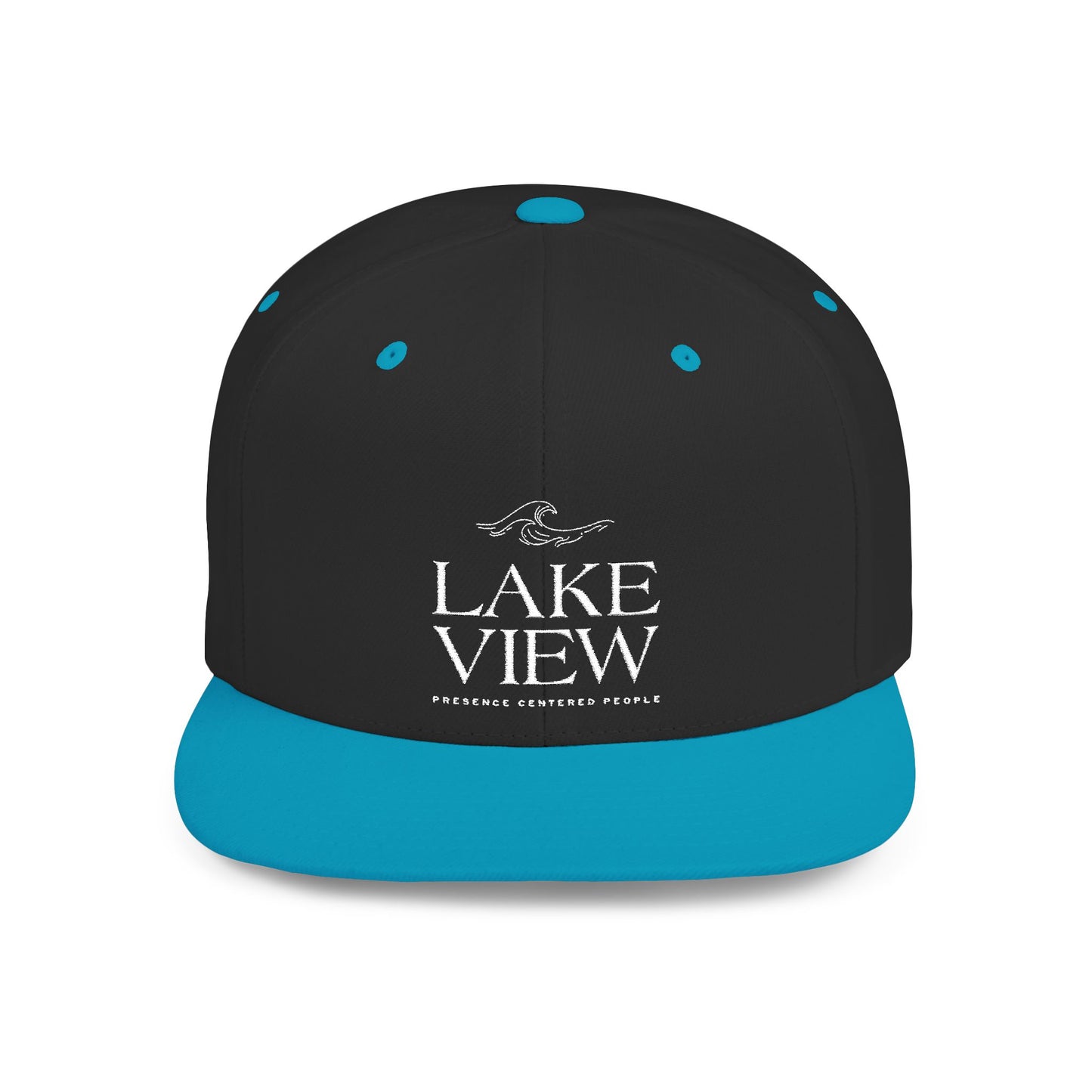 Lakeview Flat Bill Snapback Hat - Trendy Outdoor Cap for Adventure Lovers, Casual Wear, Lake Days, Gift for Nature Enthusiasts
