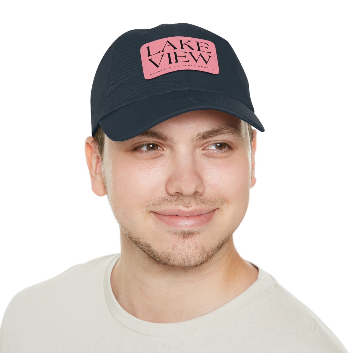 Lakeview Leather Patch Dad Hat, Casual Cotton Cap for Outdoors, Summer Style, Gift for Dad, Unisex Hat for All Occasions