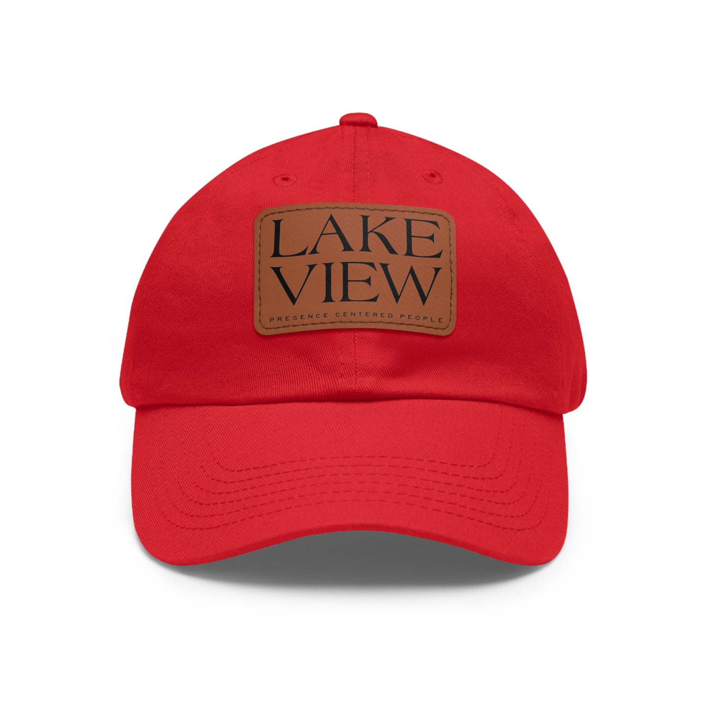Lakeview Leather Patch Dad Hat, Casual Cotton Cap for Outdoors, Summer Style, Gift for Dad, Unisex Hat for All Occasions