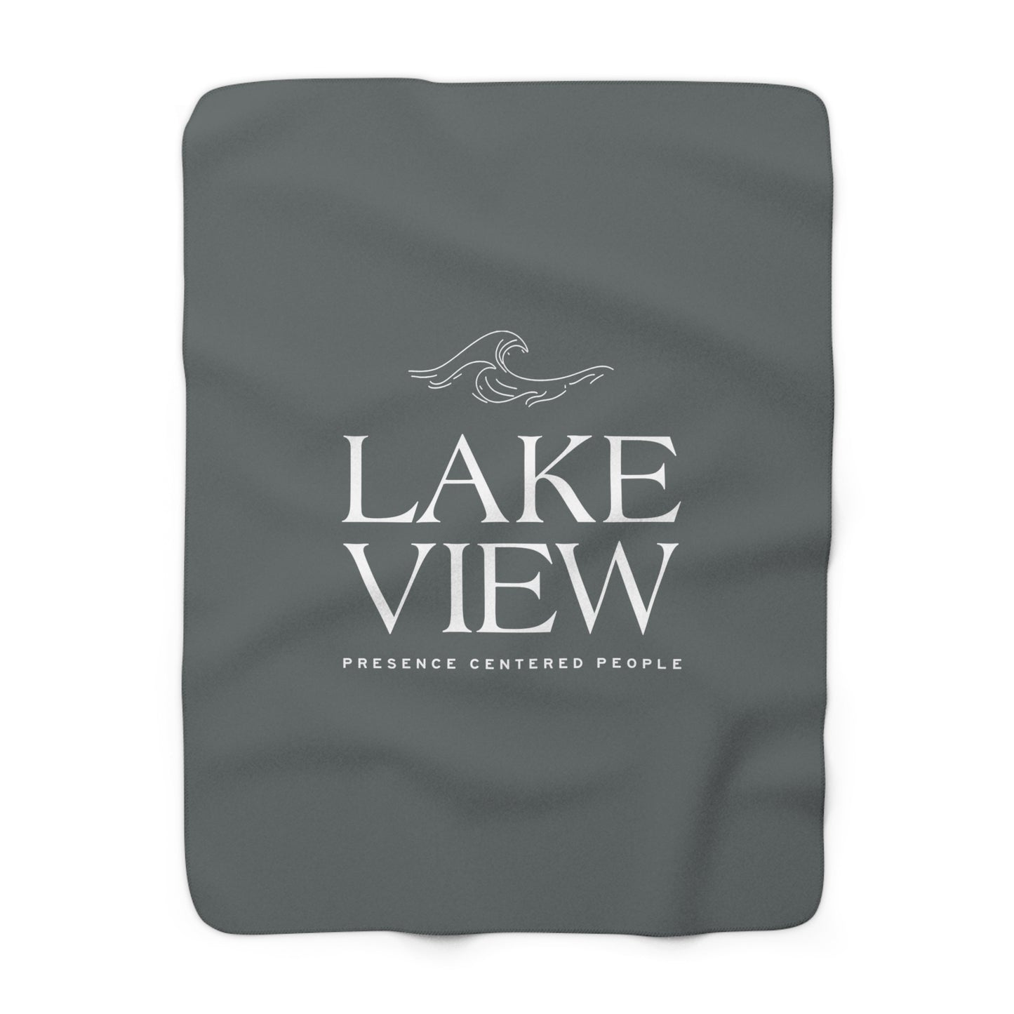 Cozy Sherpa Fleece Blanket - Lakeview Design, Warm Throw for Home, Lounge Blanket, Gift for Friends, Snuggling Up