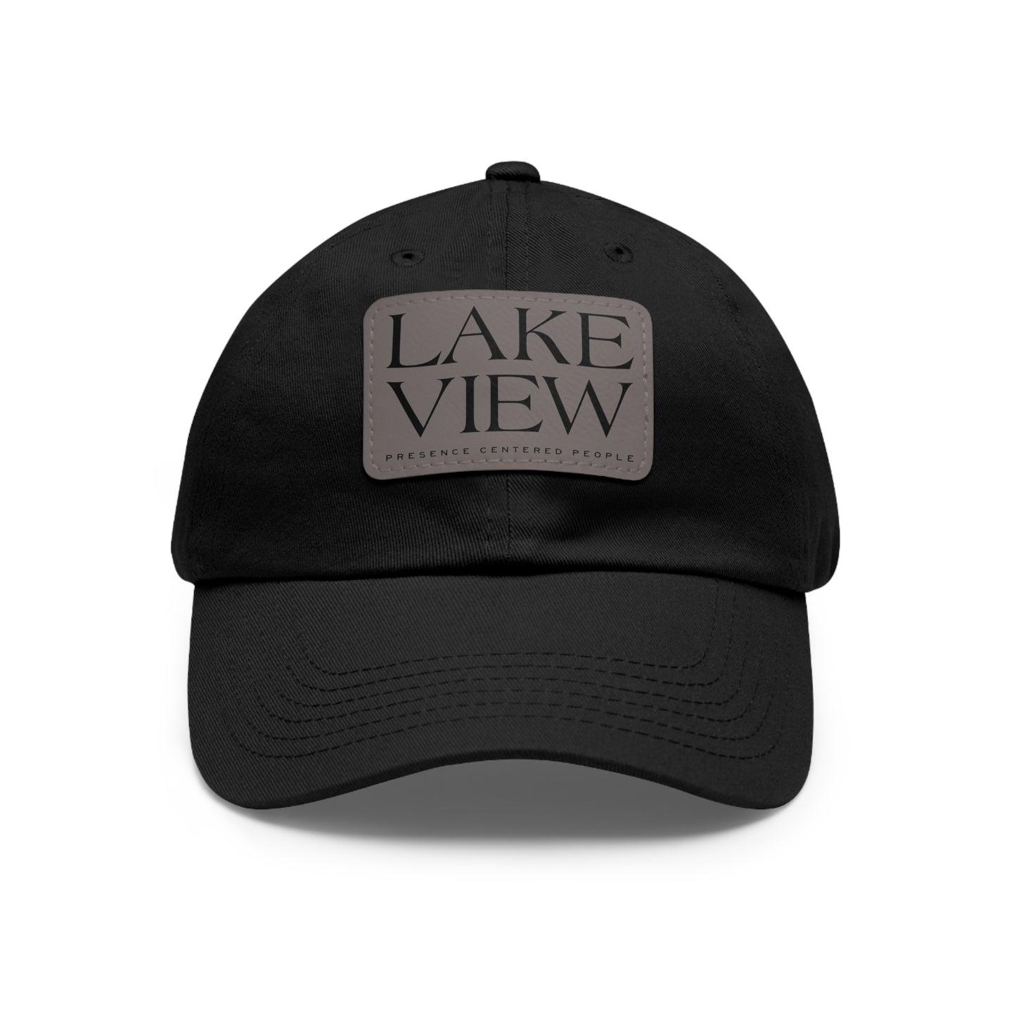 Lakeview Leather Patch Dad Hat, Casual Cotton Cap for Outdoors, Summer Style, Gift for Dad, Unisex Hat for All Occasions