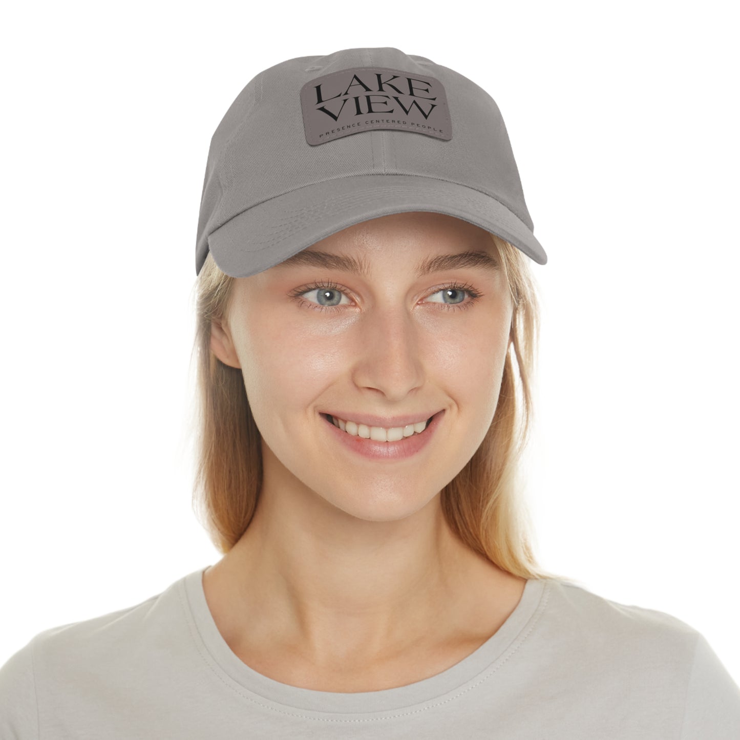 Lakeview Leather Patch Dad Hat, Casual Cotton Cap for Outdoors, Summer Style, Gift for Dad, Unisex Hat for All Occasions