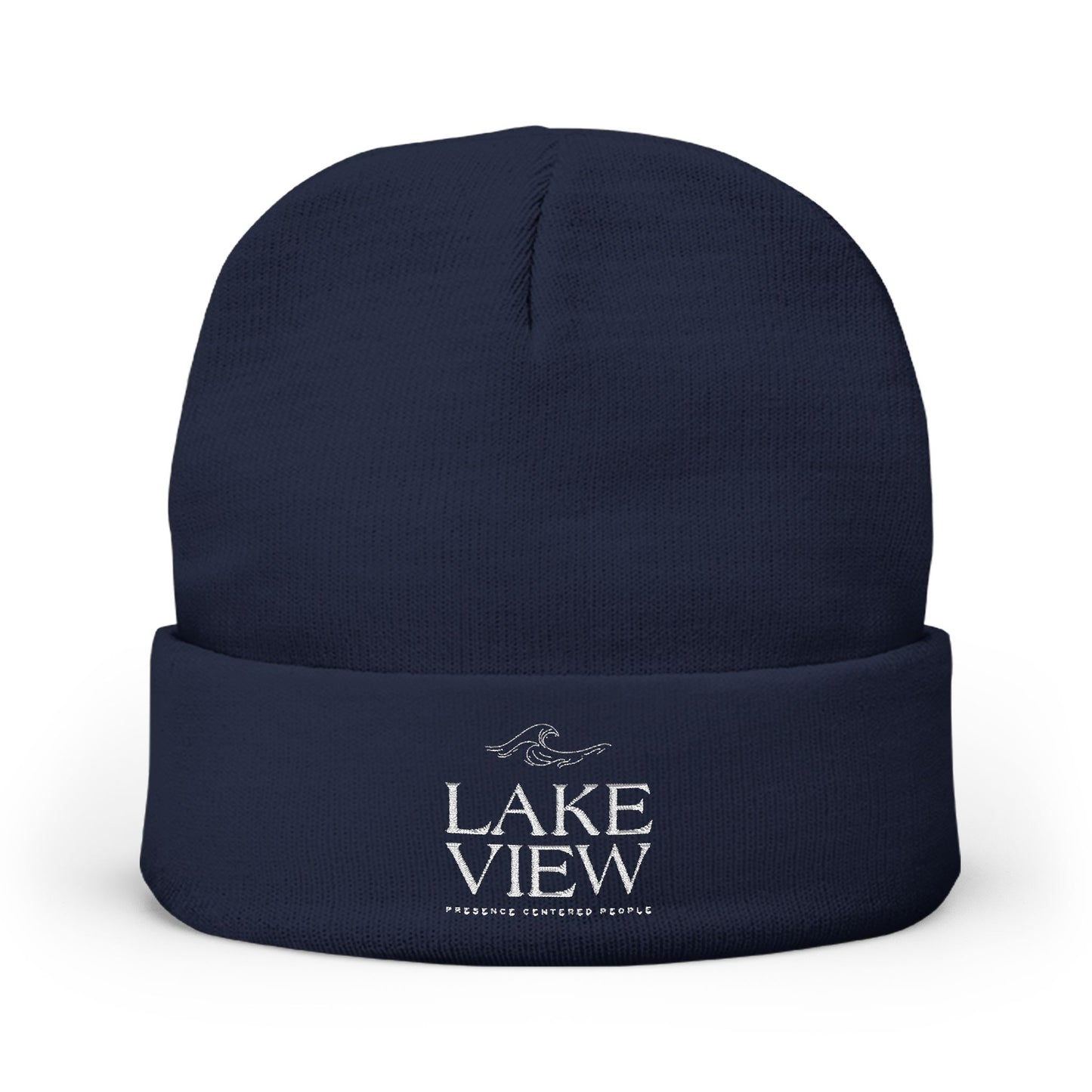 Cozy Lakeview Knit Beanie, Embroidered Winter Hat, Outdoor Accessory, Gift for Him/Her, Ski Trip Beanie