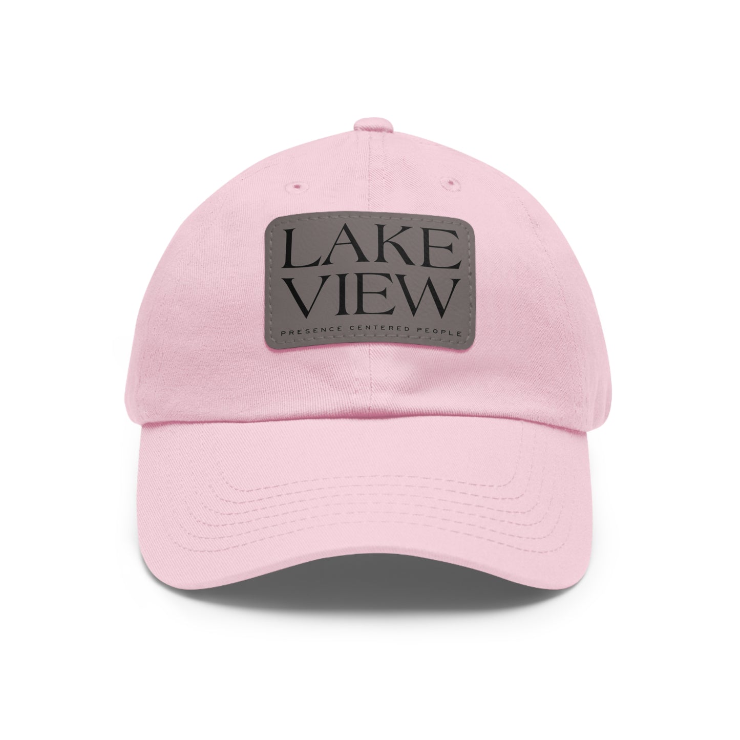 Lakeview Leather Patch Dad Hat, Casual Cotton Cap for Outdoors, Summer Style, Gift for Dad, Unisex Hat for All Occasions