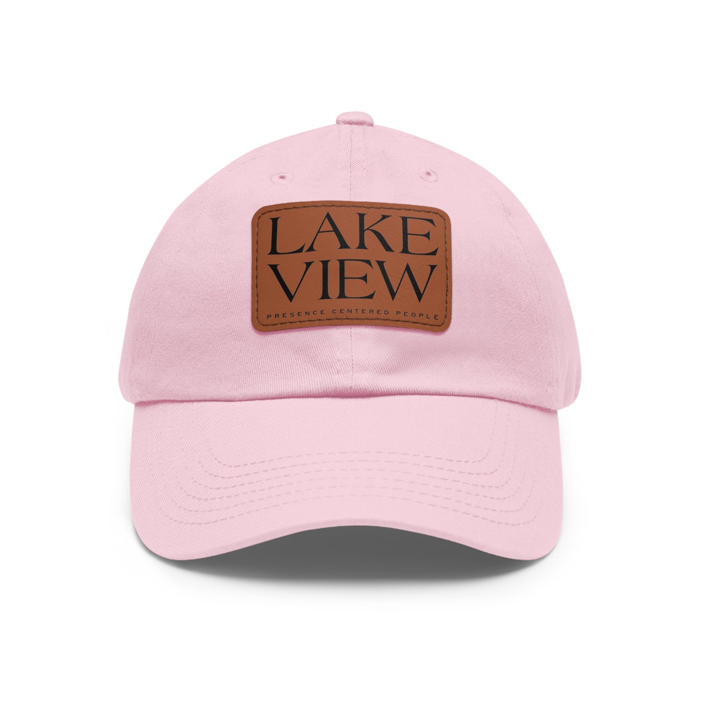 Lakeview Leather Patch Dad Hat, Casual Cotton Cap for Outdoors, Summer Style, Gift for Dad, Unisex Hat for All Occasions