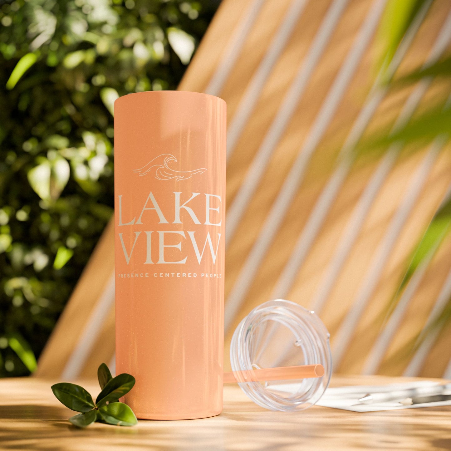 Lakeview Skinny Tumbler with Straw, 20oz | Perfect Gift for Nature Lovers, Travel Mug, Insulated Drinkware, Summer Fun, Lake House Decor