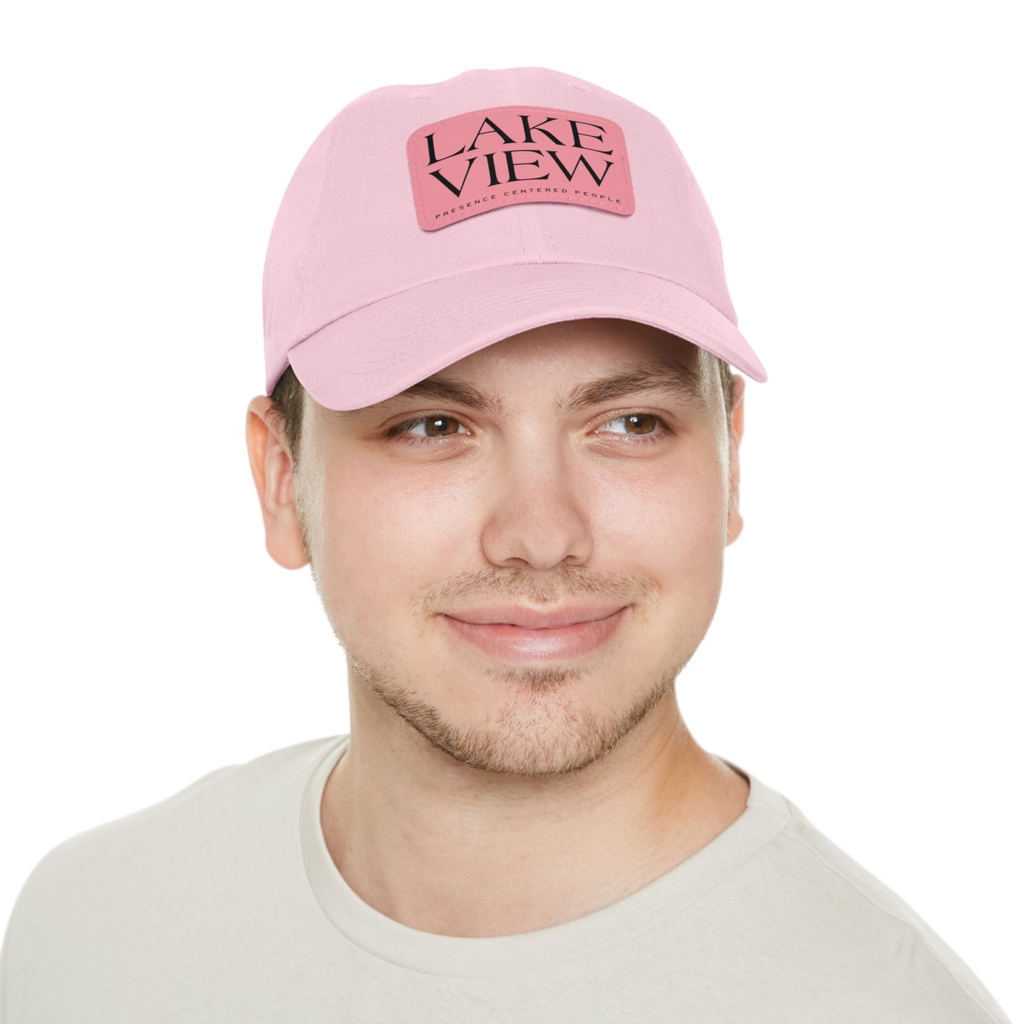 Lakeview Leather Patch Dad Hat, Casual Cotton Cap for Outdoors, Summer Style, Gift for Dad, Unisex Hat for All Occasions