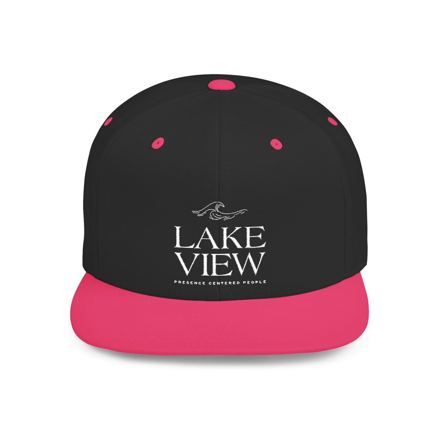 Lakeview Flat Bill Snapback Hat - Trendy Outdoor Cap for Adventure Lovers, Casual Wear, Lake Days, Gift for Nature Enthusiasts