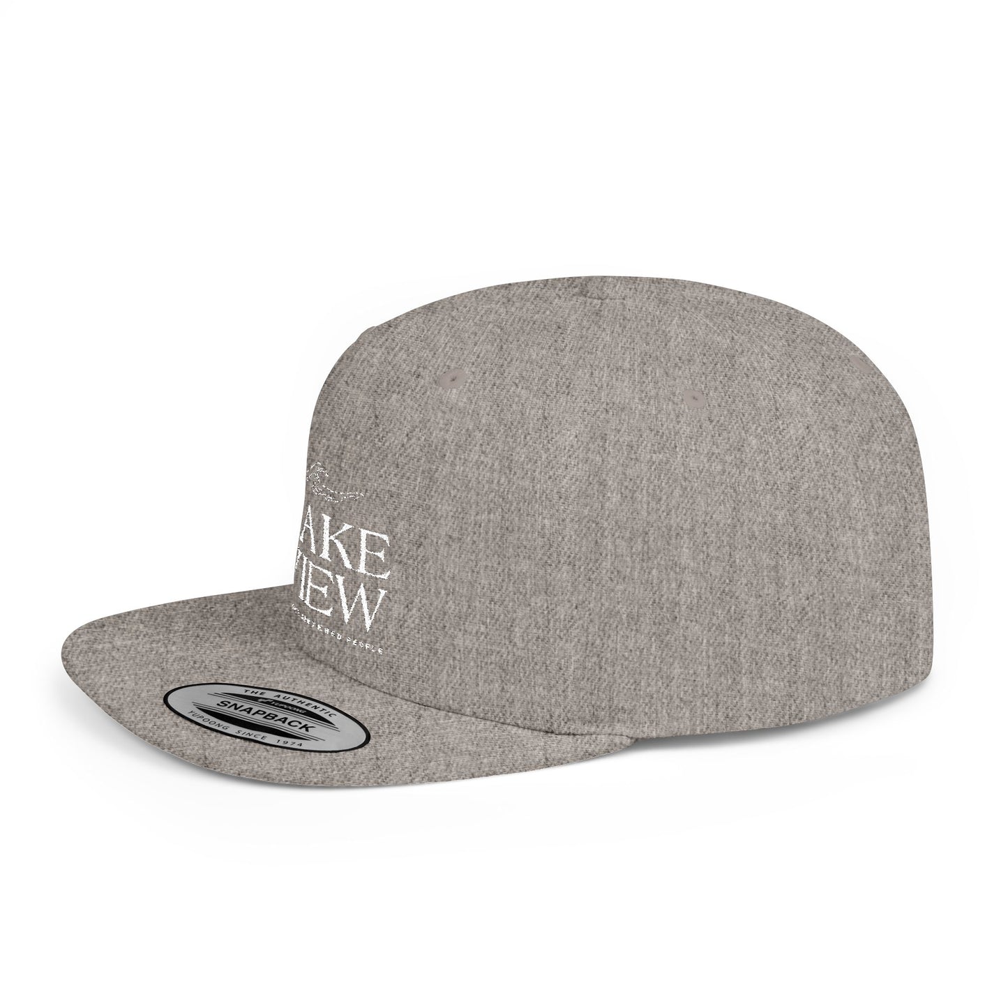 Lakeview Flat Bill Snapback Hat - Trendy Outdoor Cap for Adventure Lovers, Casual Wear, Lake Days, Gift for Nature Enthusiasts