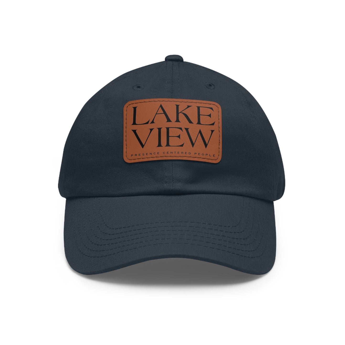 Lakeview Leather Patch Dad Hat, Casual Cotton Cap for Outdoors, Summer Style, Gift for Dad, Unisex Hat for All Occasions